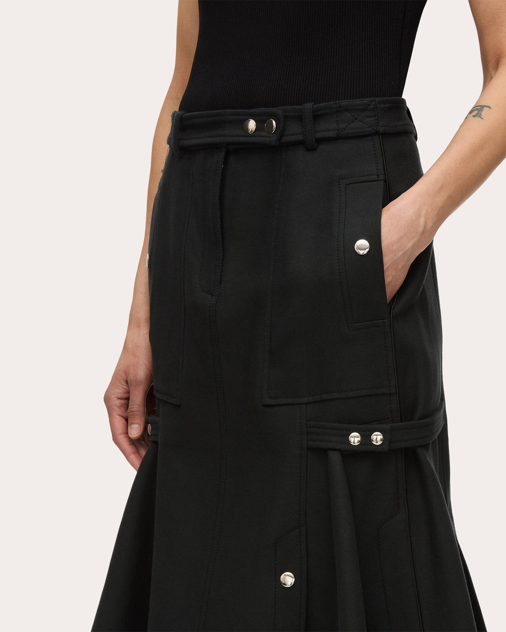 Embellished Cotton Twill Skirt