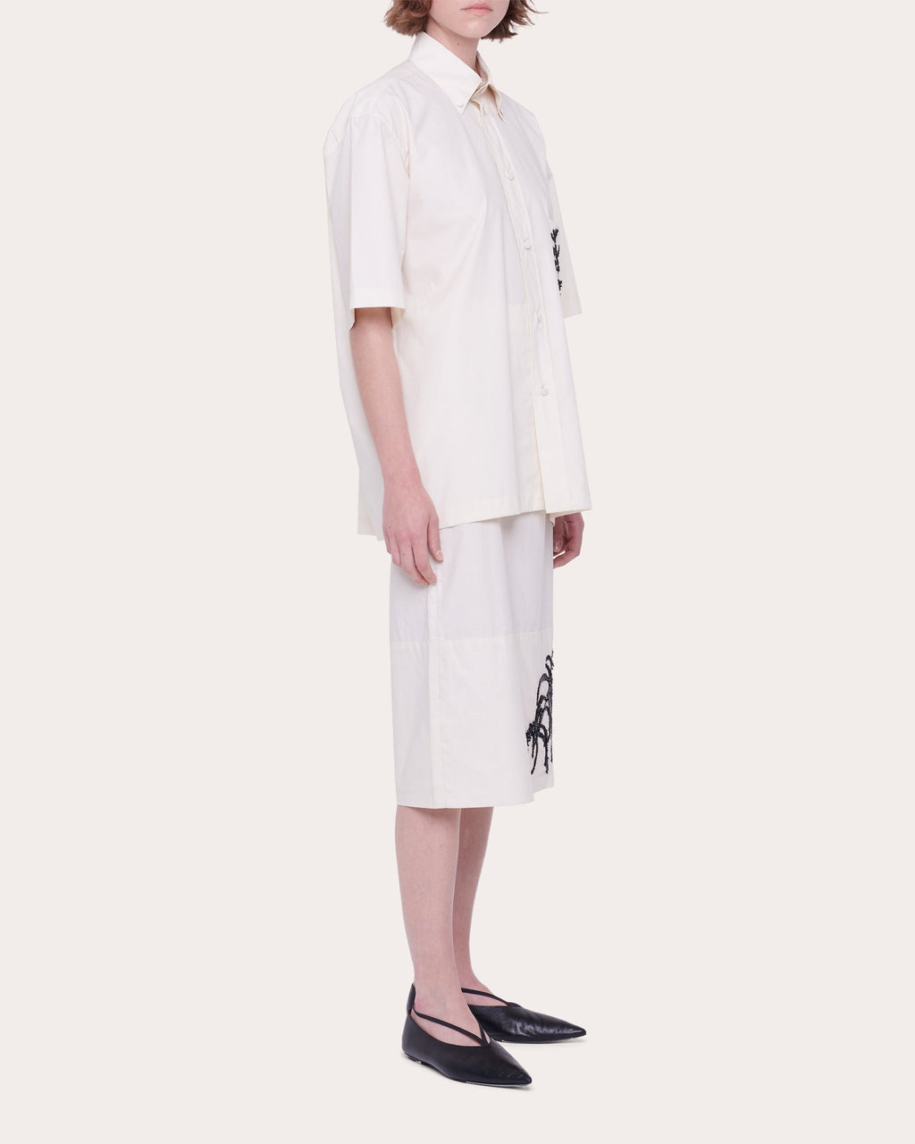 Sequin-Embellished Cotton-Poplin Shirt