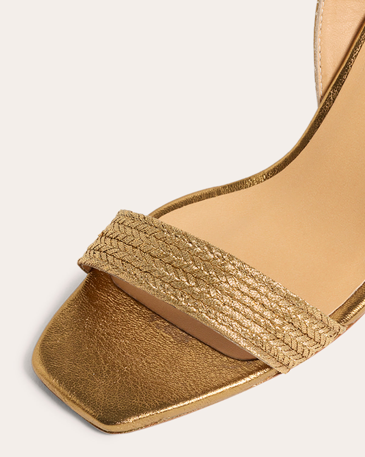 Barby Metallic Leather-Trimmed Raffia Wedge Sandal