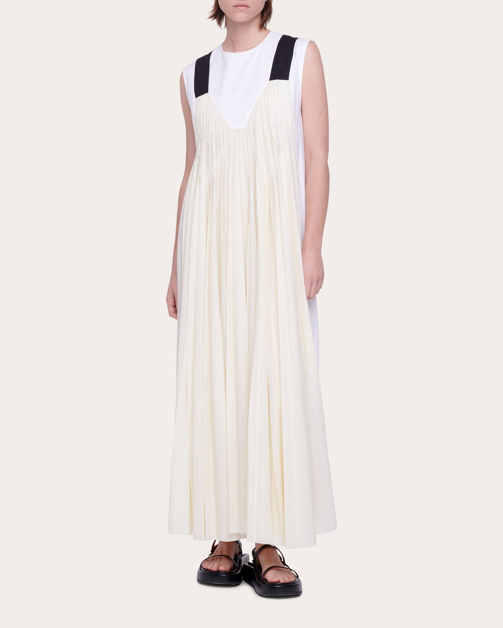 Pleated Combo Dress