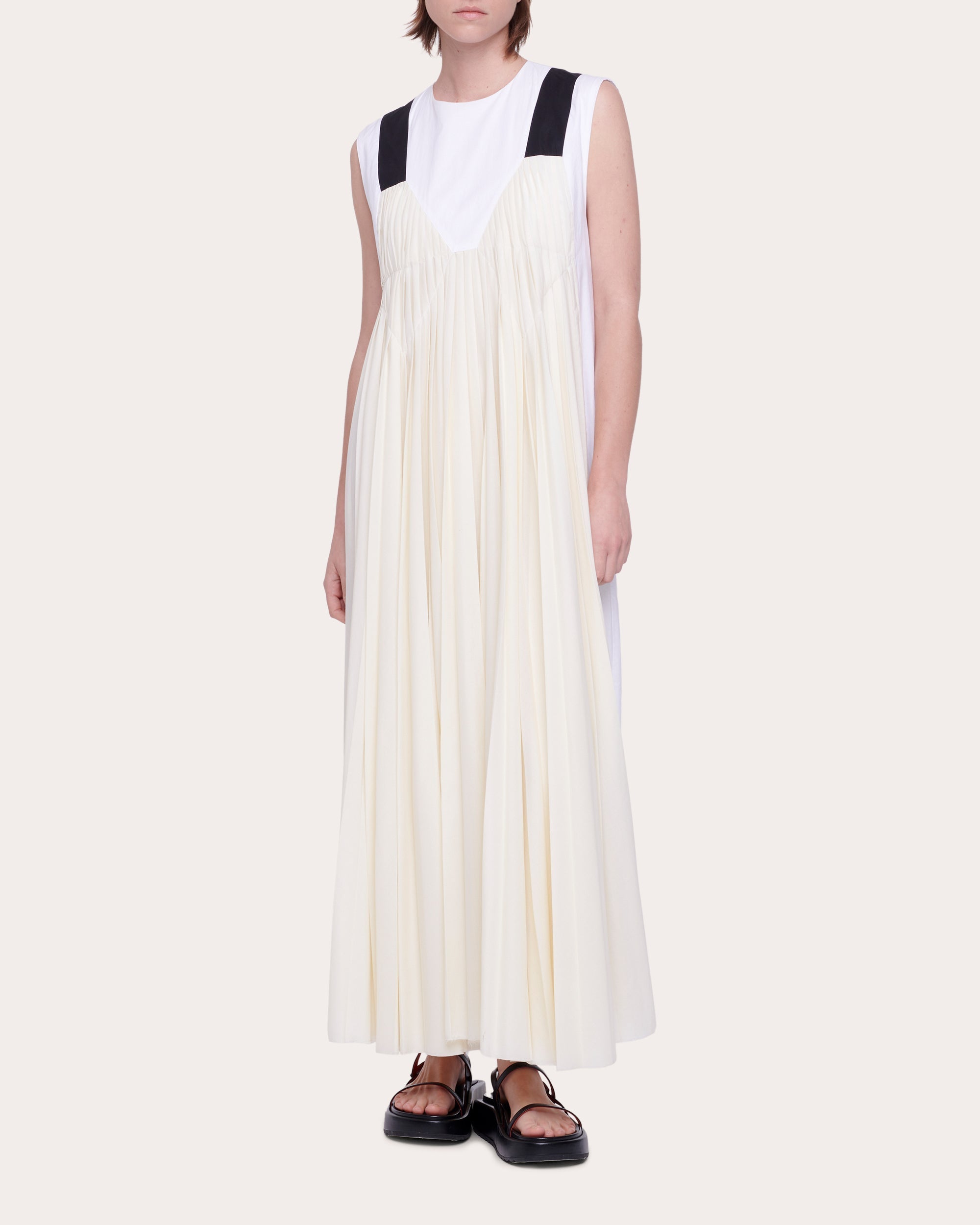 Pleated Combo Dress