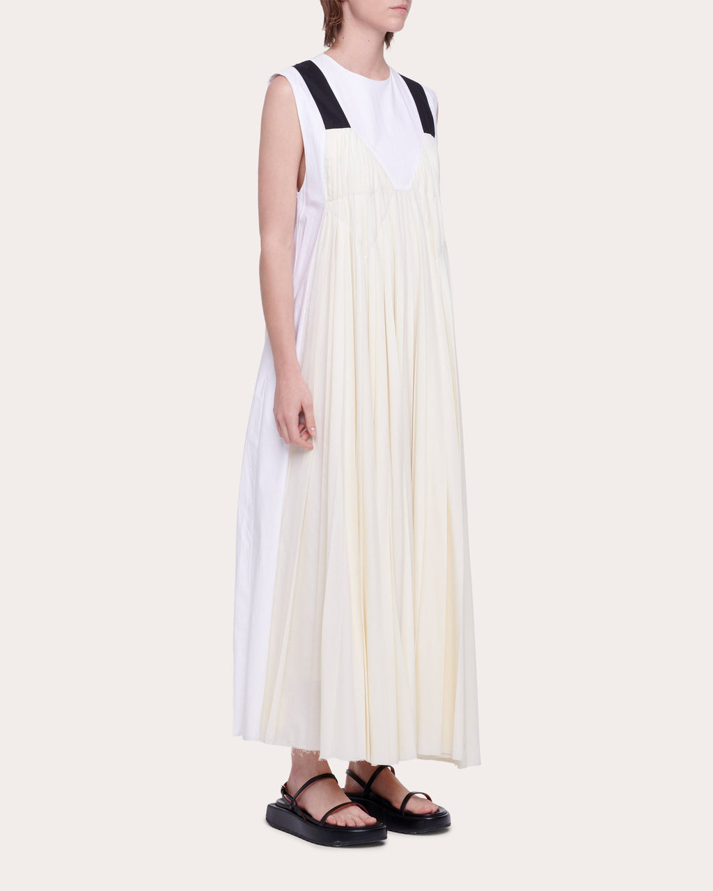 Pleated Combo Dress