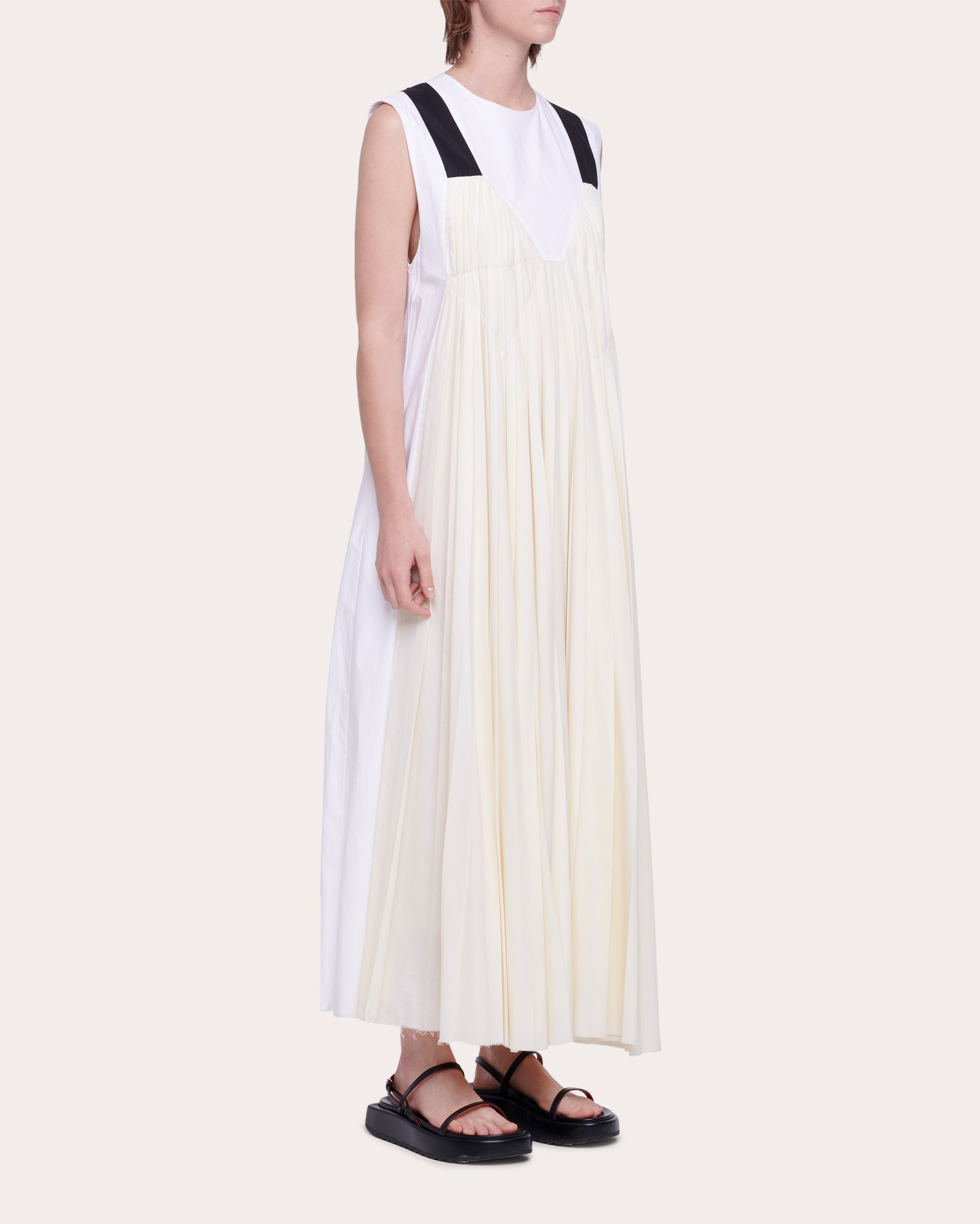 Pleated Combo Dress