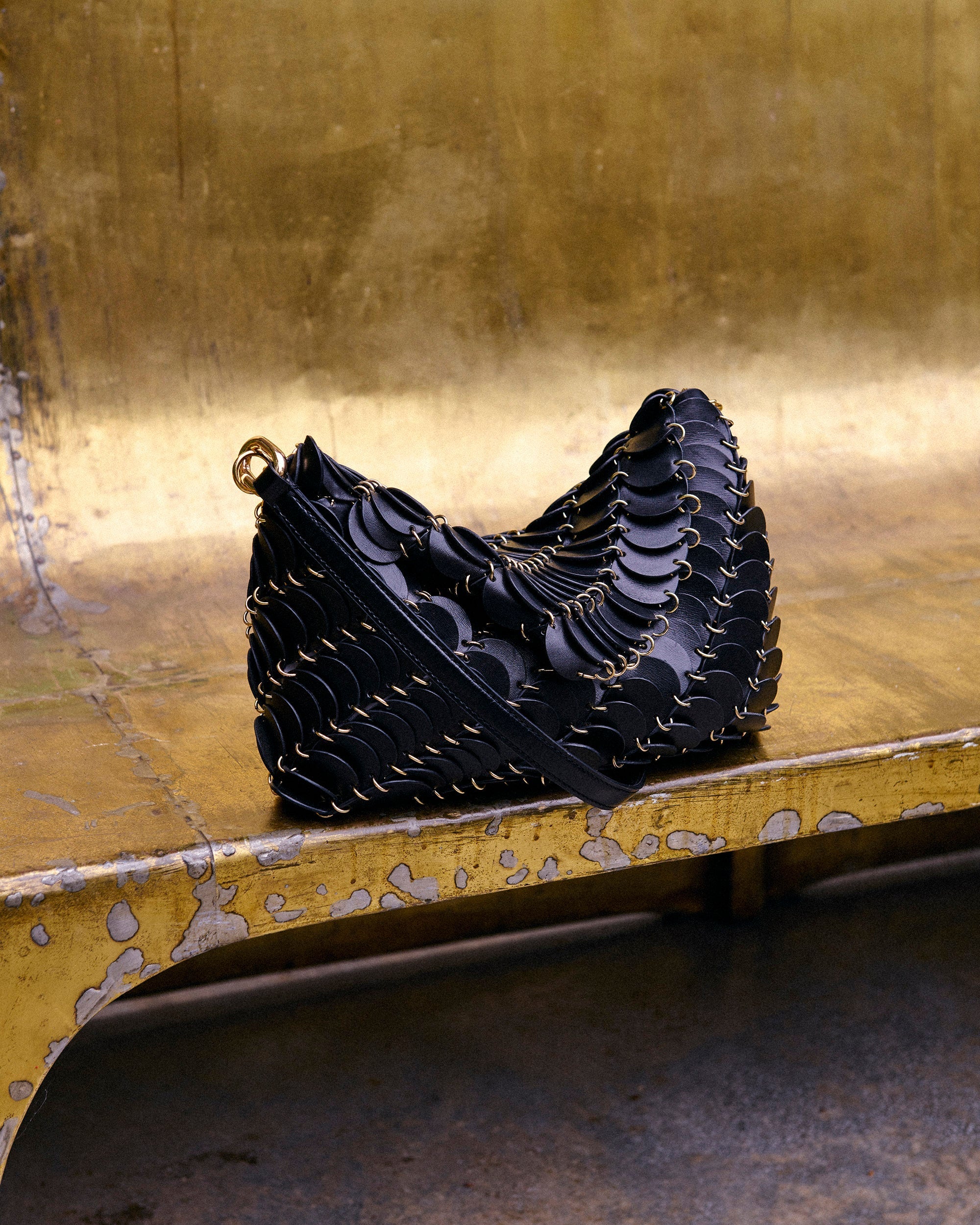 Paco Embellished Leather Shoulder Bag
