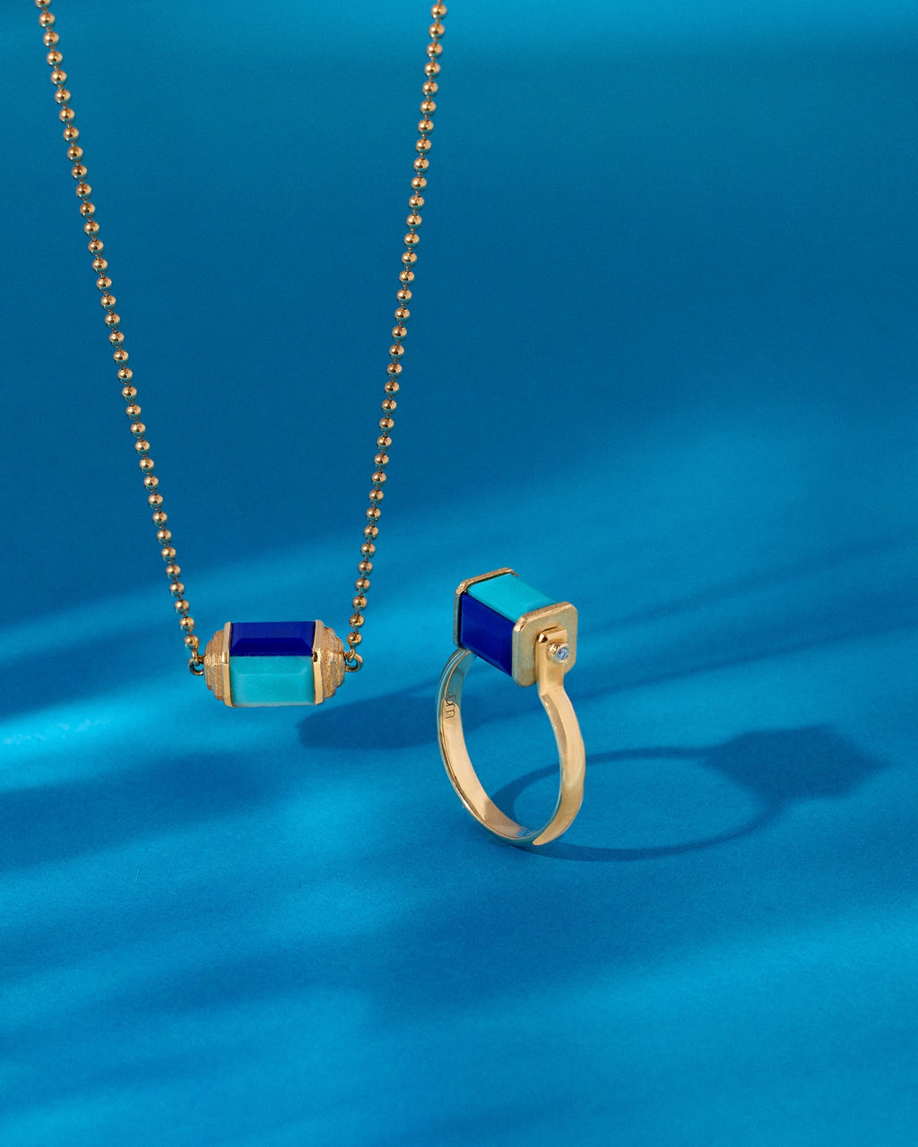 Chroma Illusion 18K Gold Multi-Stone Spinner Pendant Necklace