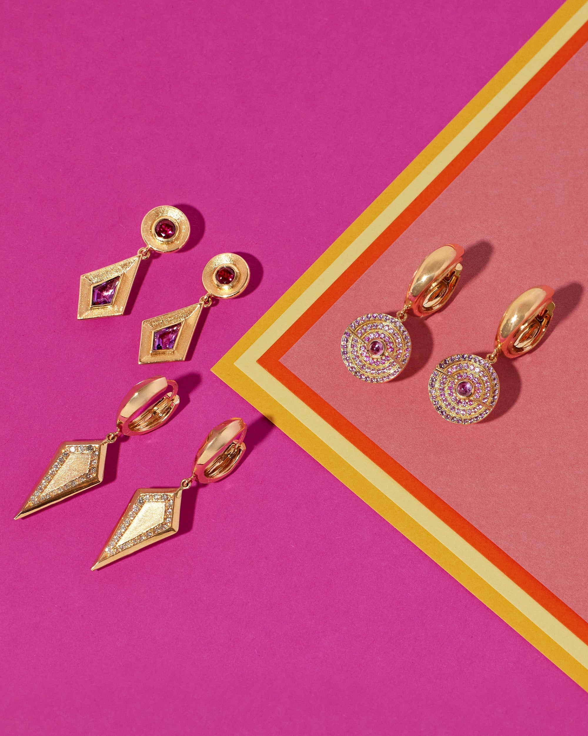 Champagne Diamond & 18k Gold Stardust Drop Earrings