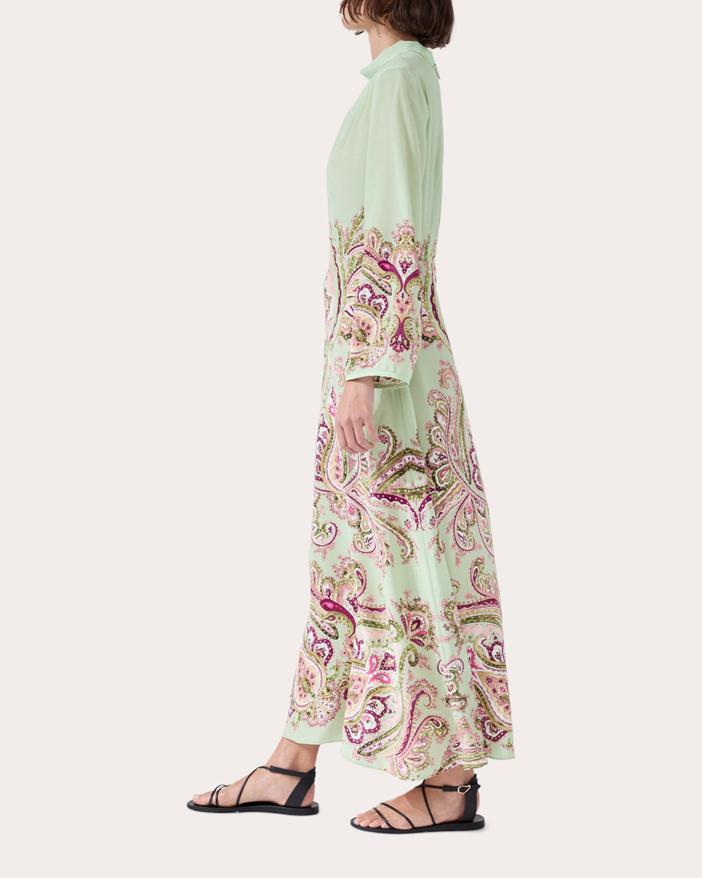 Jimi Paisley-Print Silk Midi Dress
