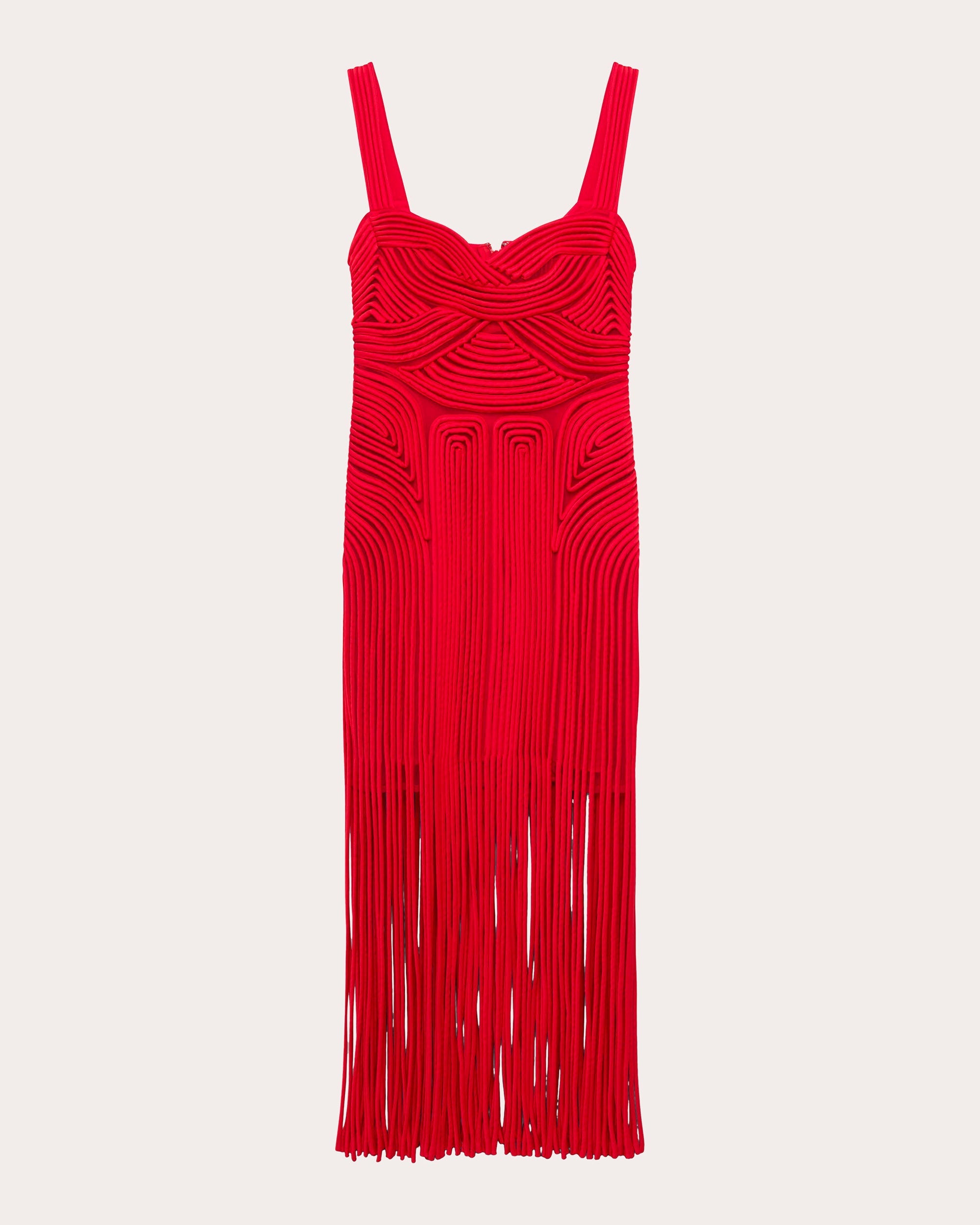 Darby Embroidered Fringe Midi Dress
