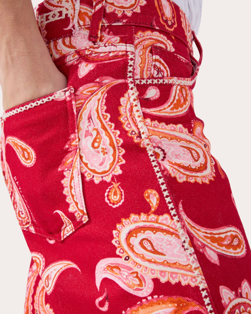 Jimi Paisley-Print Mid-Rise Jeans