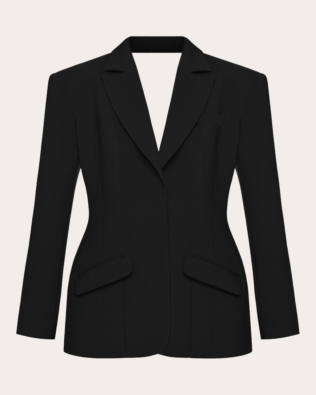 Cut-Out Crepe Blazer