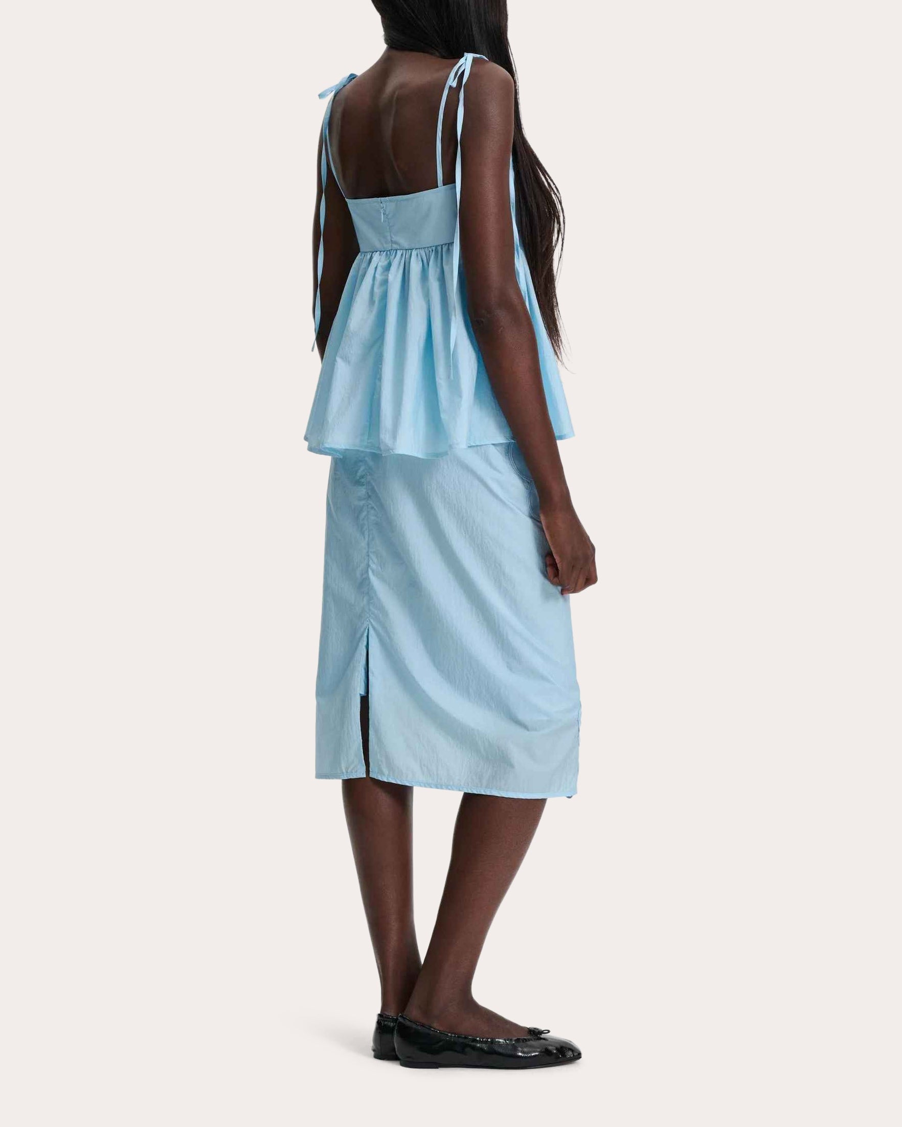 Allegra Floral Embroidered Taffeta Midi Skirt