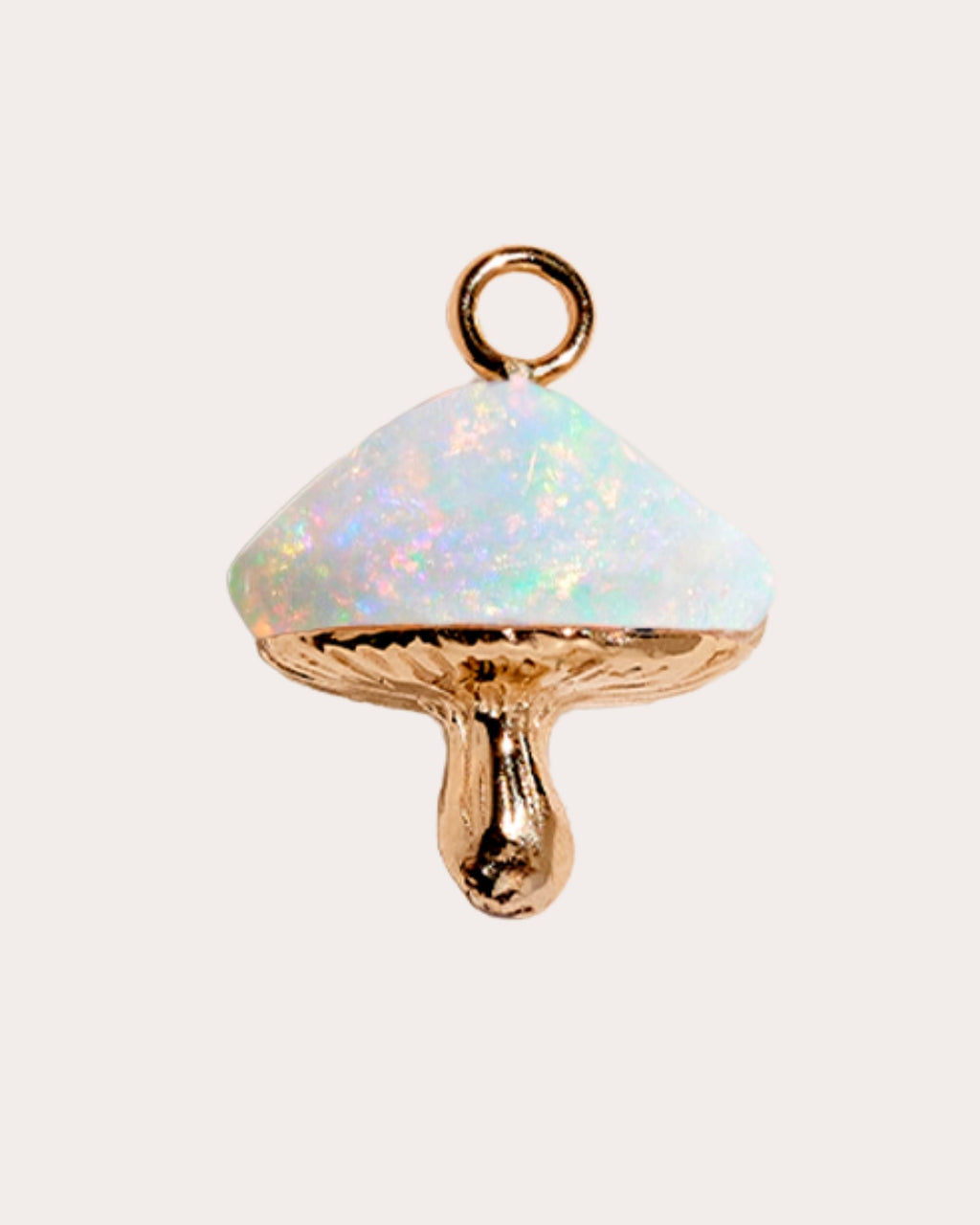 Mushroom 14K Gold Synthetic Opal Pendant