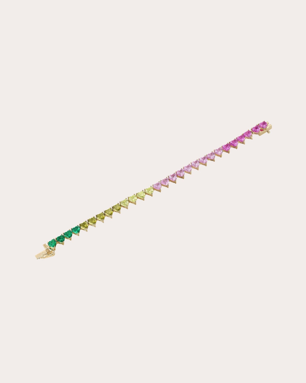 Peony 18K Gold Vermeil Lab-Grown Multi-Stone Eternity Heart Bracelet