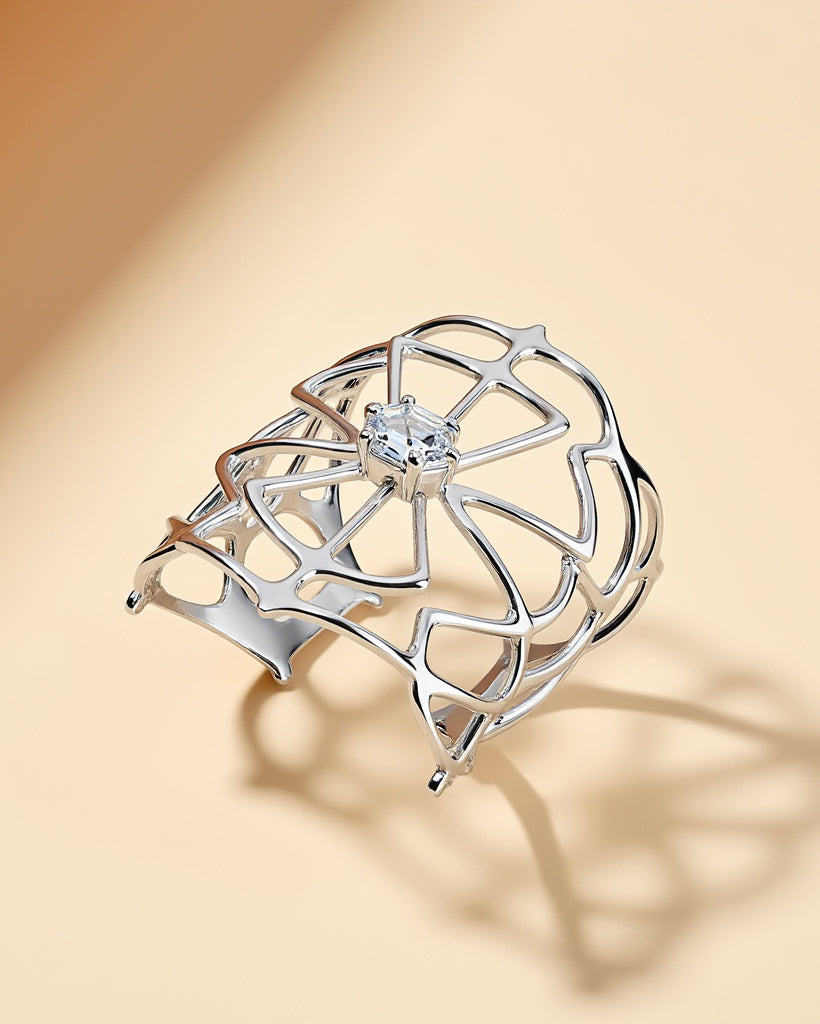 100Hz Frequency Sterling Silver Quartz Cuff