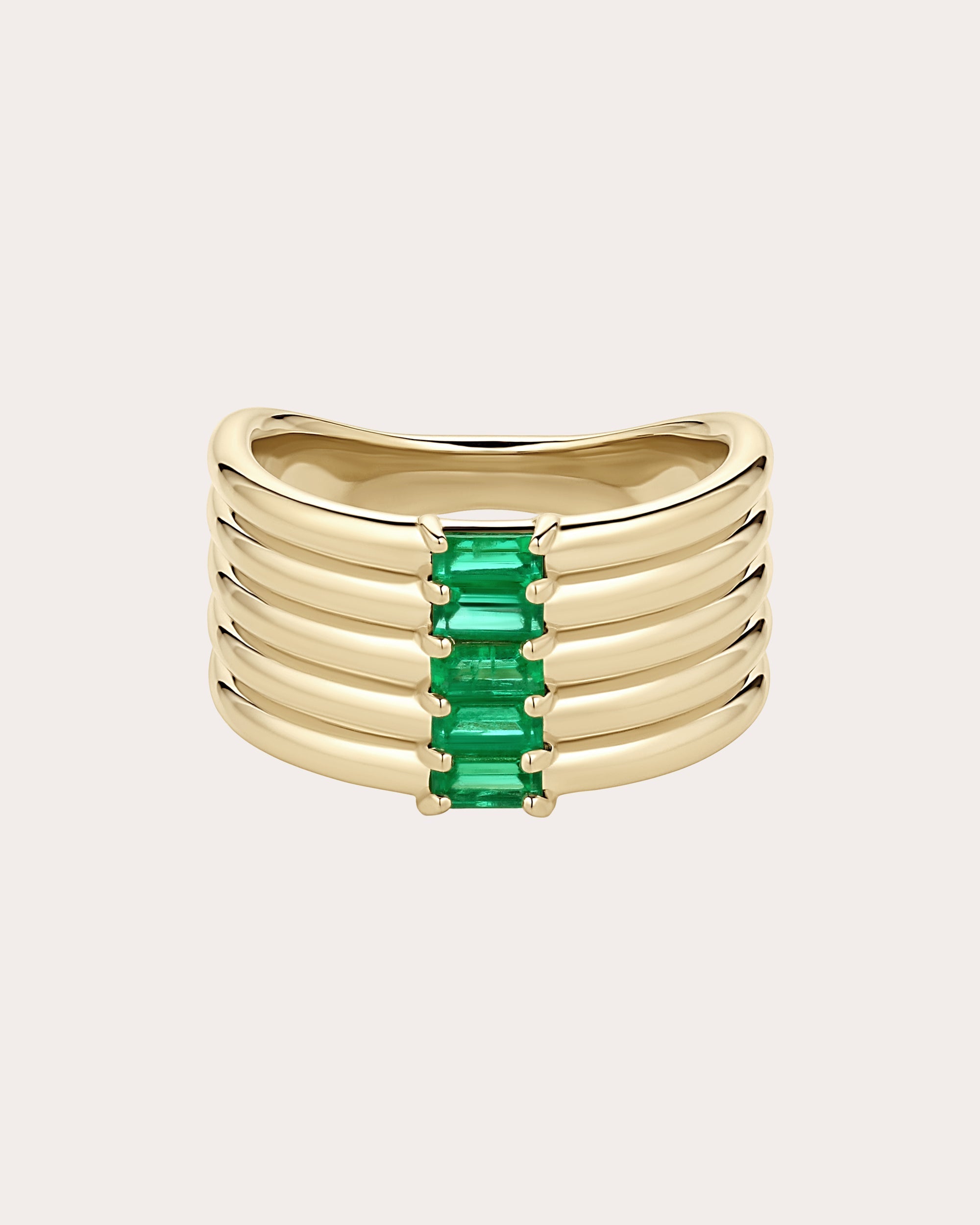 Revival 14K Gold Emerald Stacked Band Ring