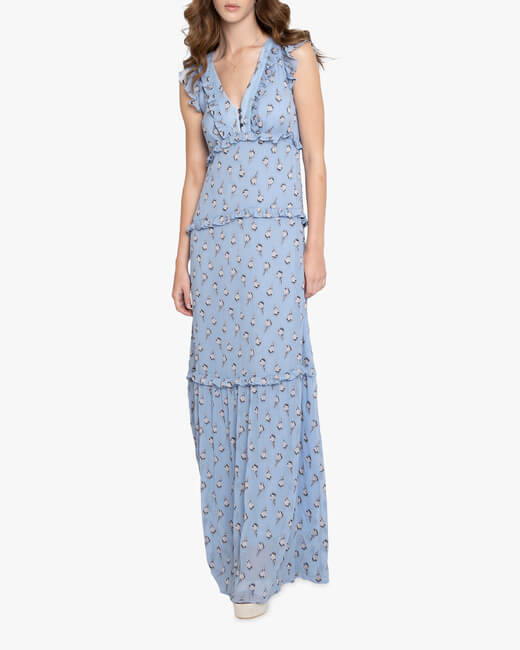 Rose Ruffle Maxi Dress
