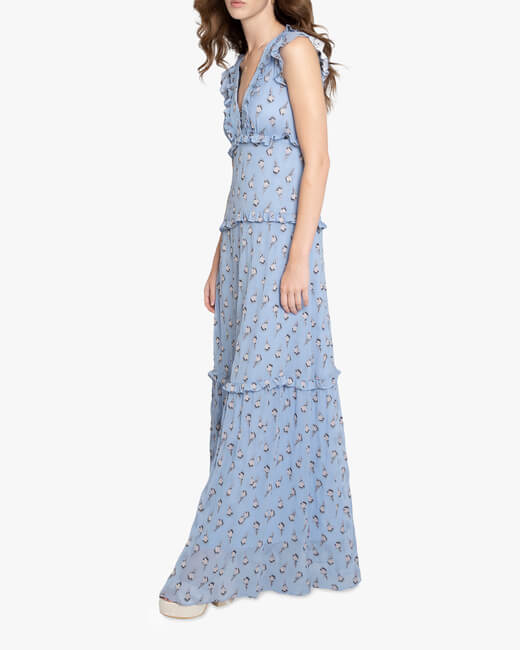 Rose Ruffle Maxi Dress