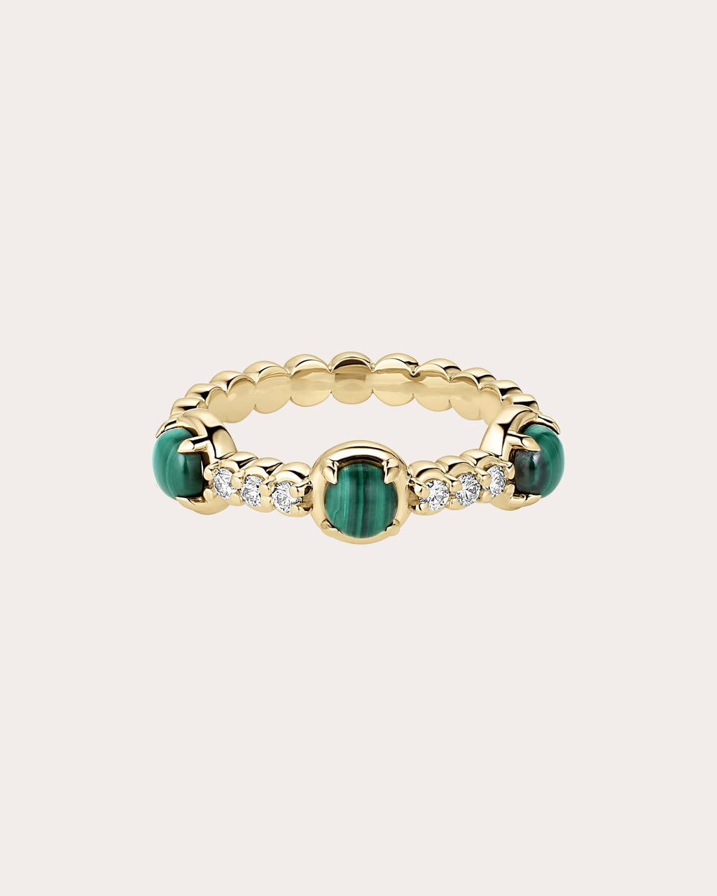 Palace 14K Gold Diamond and Malachite Ring