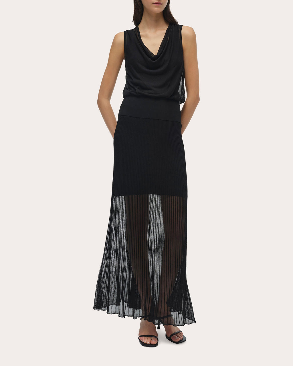 Gennie Sheer Rib Knit Maxi Skirt
