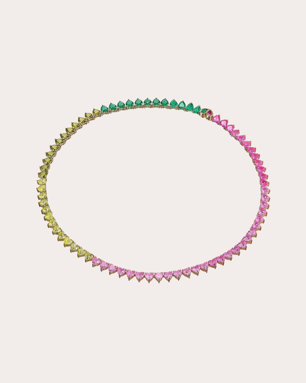 Peony 18K Gold Vermeil Lab-Grown Multi-Stone Eternity Heart Necklace