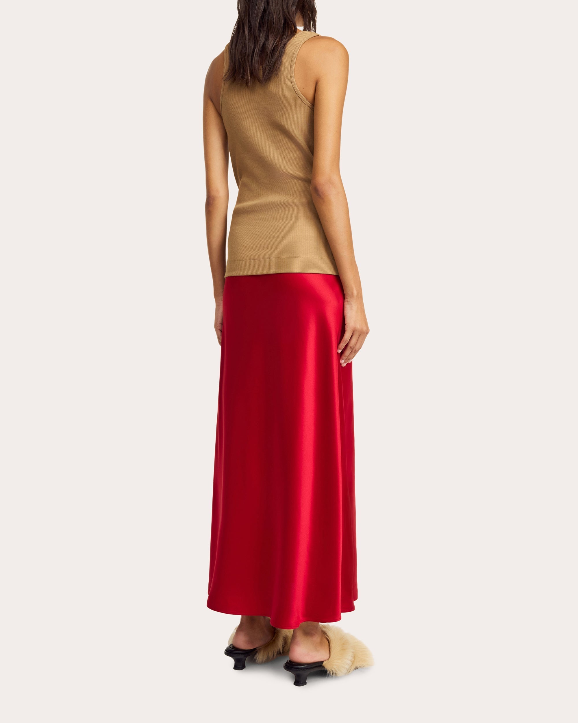 Boshan Satin Midi Skirt