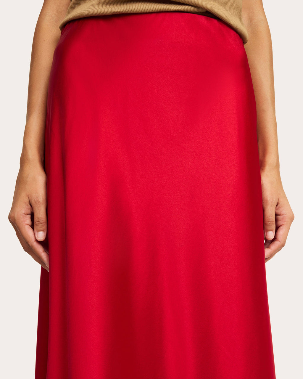 Boshan Satin Midi Skirt