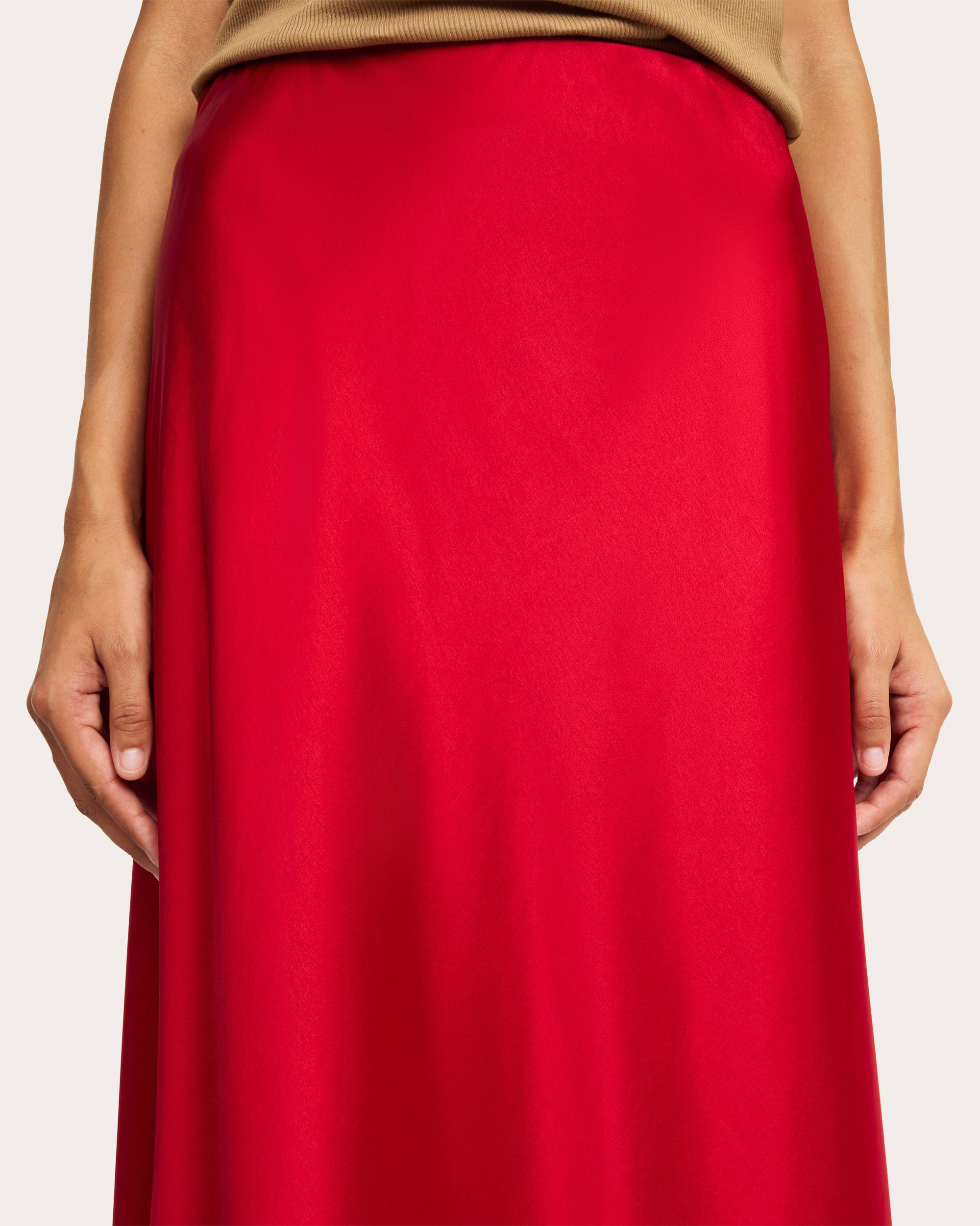 Boshan Satin Midi Skirt
