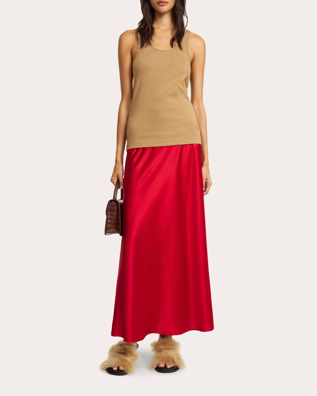 Boshan Satin Midi Skirt
