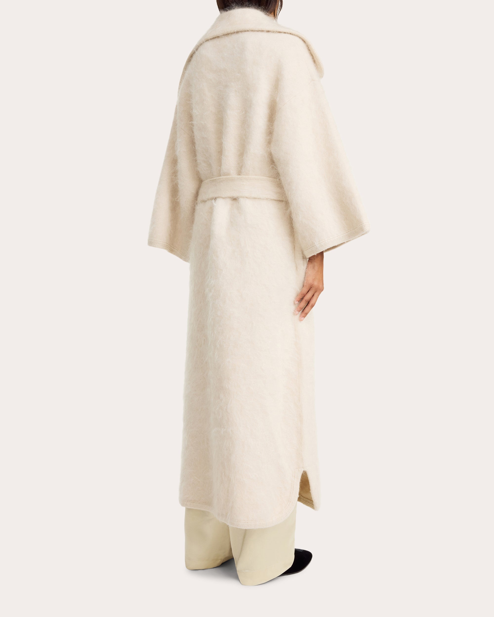 Mirano Belted Wool-Blend Knit Wrap Coat