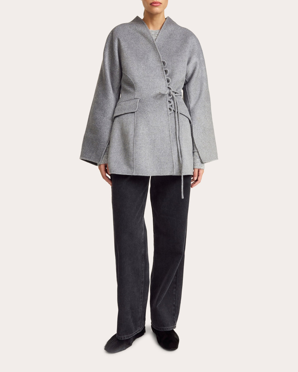 Lalou Wool-Felt Wrap Blazer