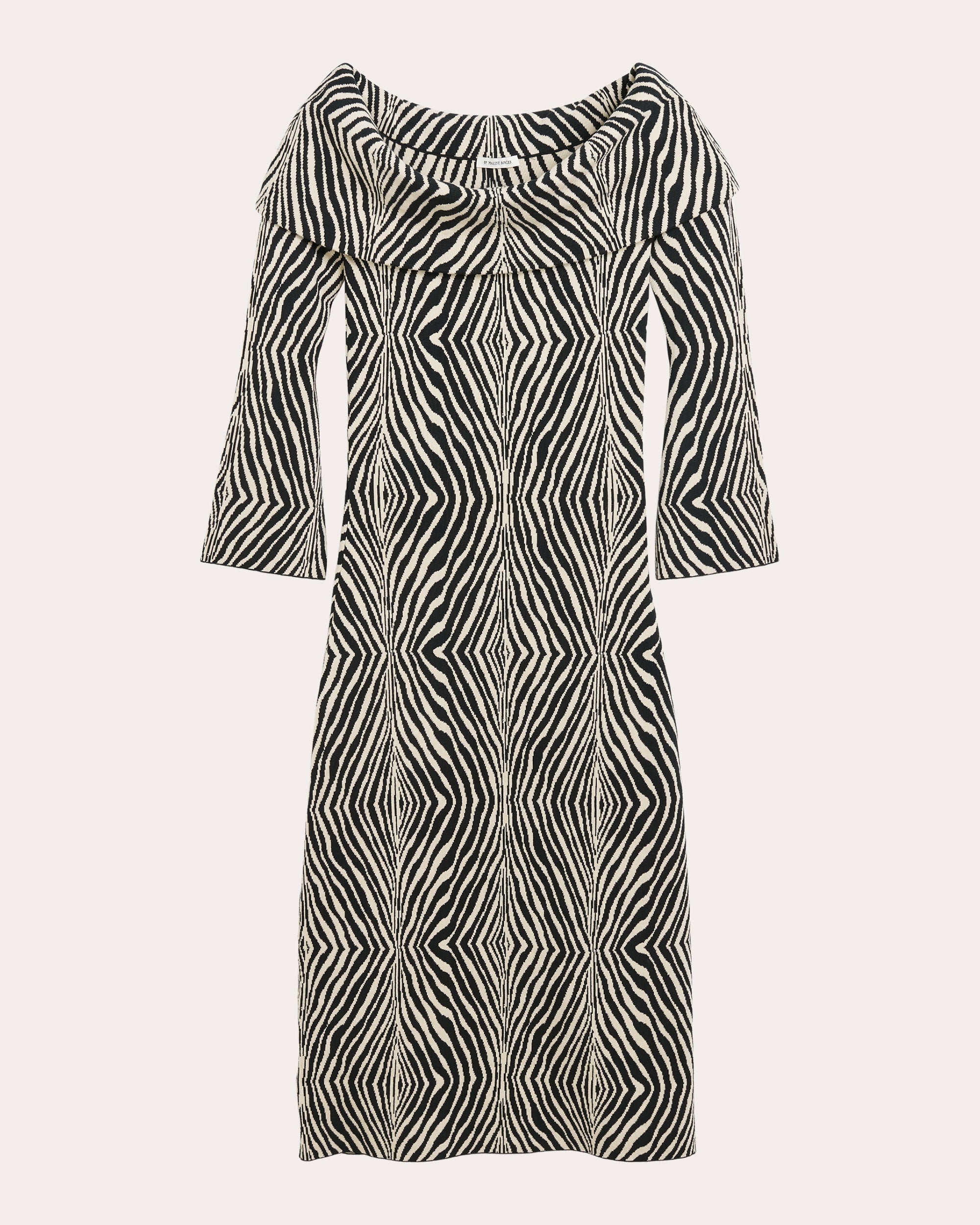 Bennie Printed Stretch-Knit Off-the-Shoulder Midi Dress
