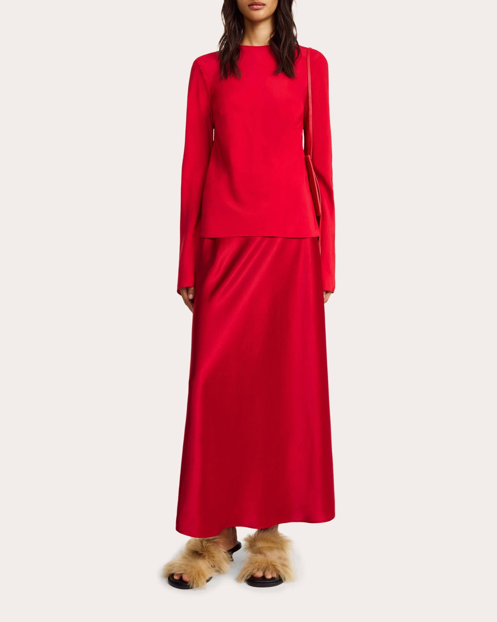 Priscilla Satin Long-Sleeve Top