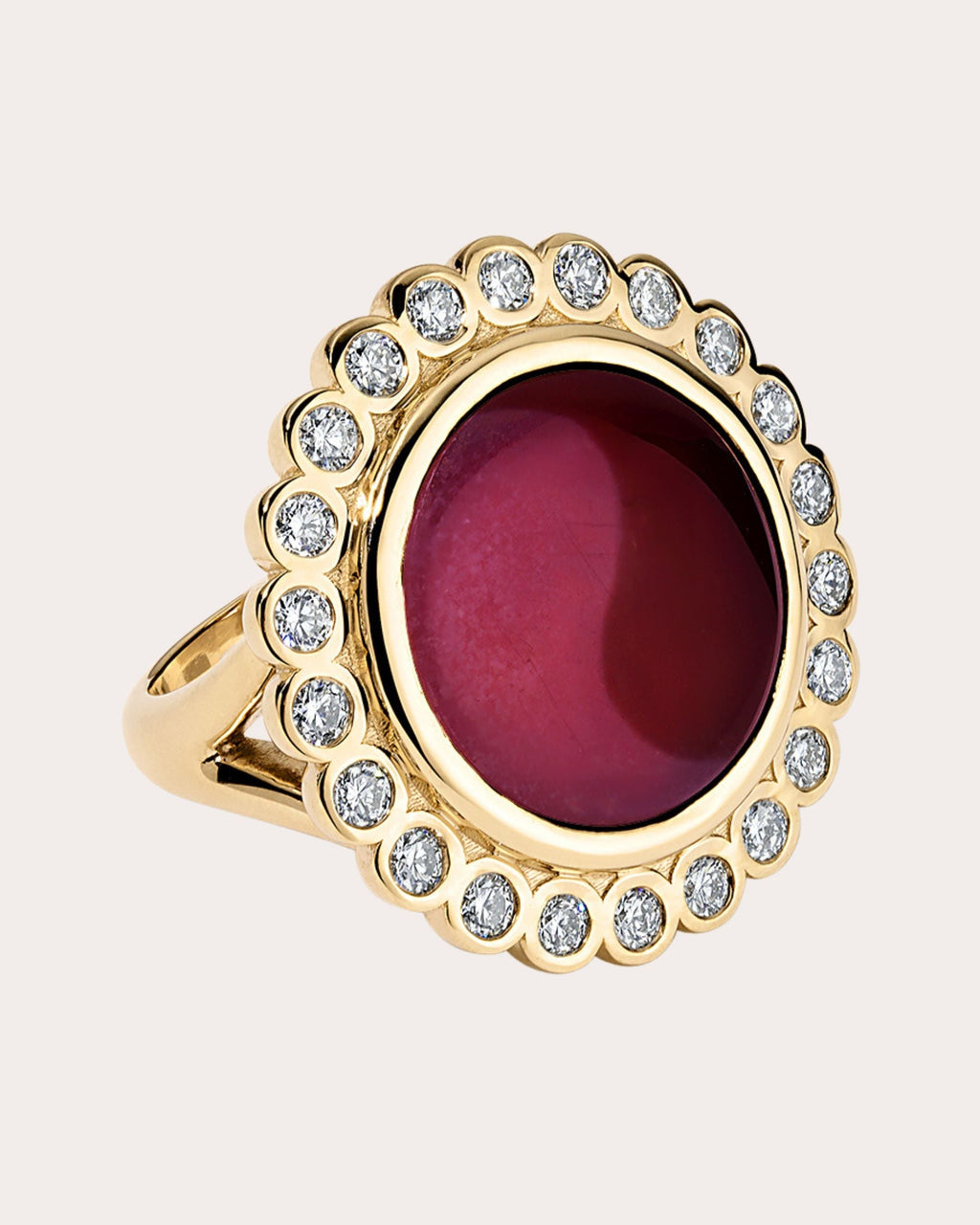 Yin-Yang 14K Gold Agate and Diamond Ring
