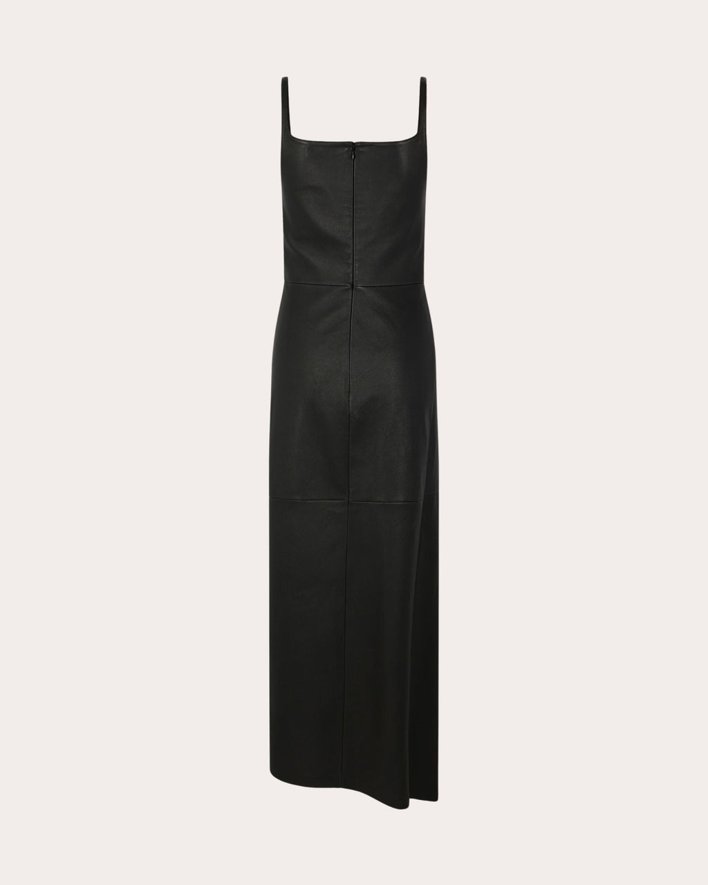 Asymmetric Ruched Leather Midi Dress