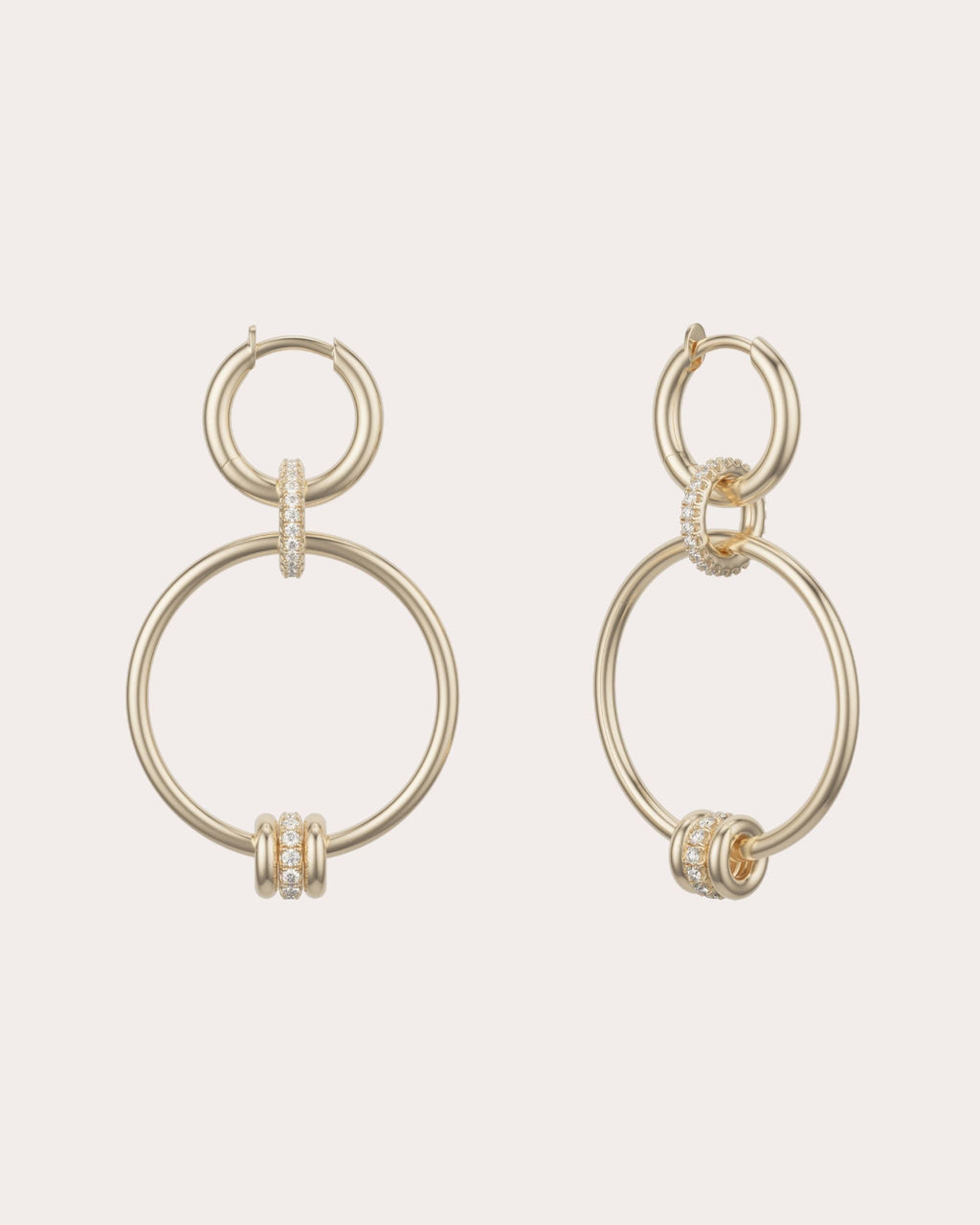 Asha 18K Gold Diamond Pavé Hoop Earrings