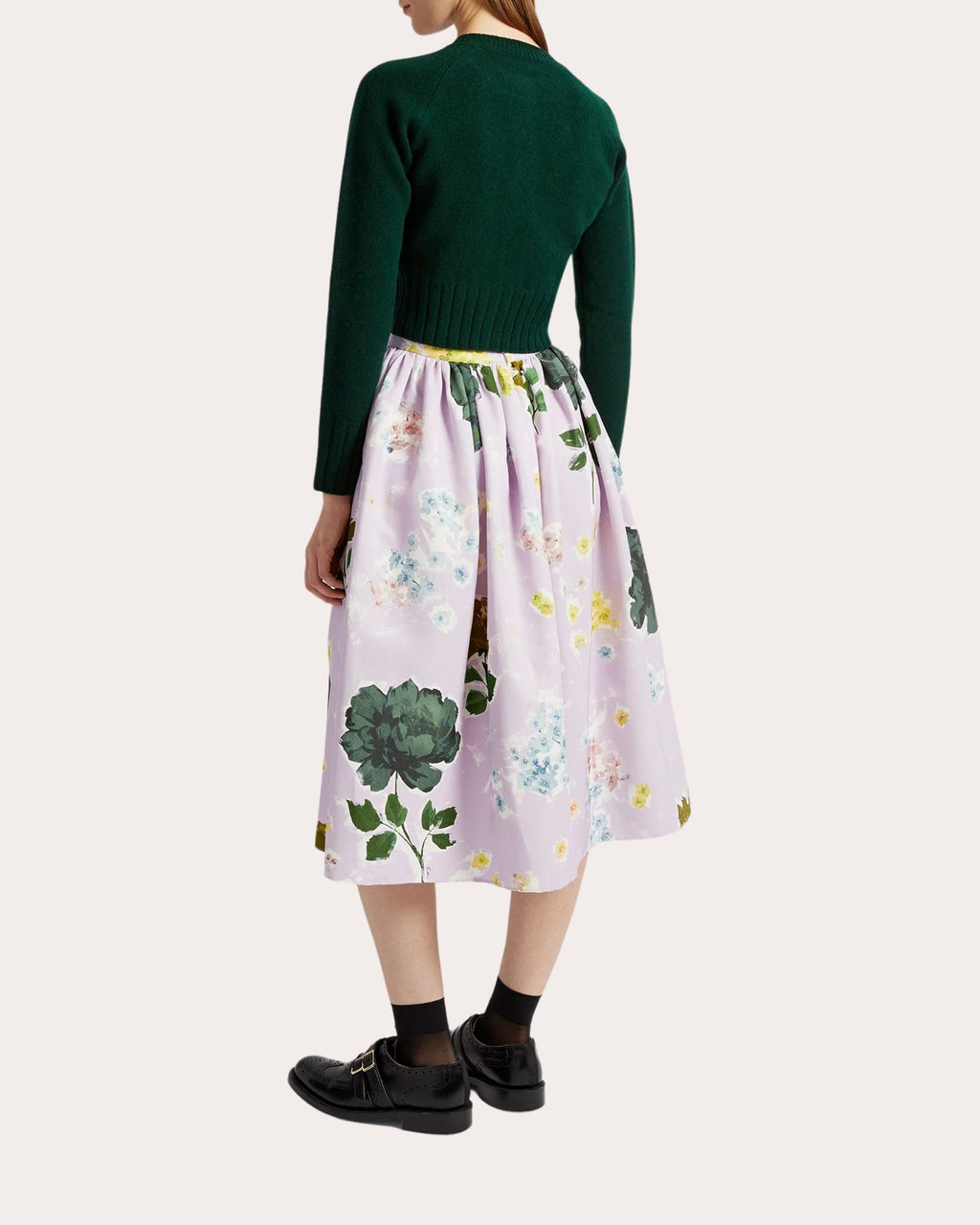 Cropped Floral Appliquéd Wool Cardigan