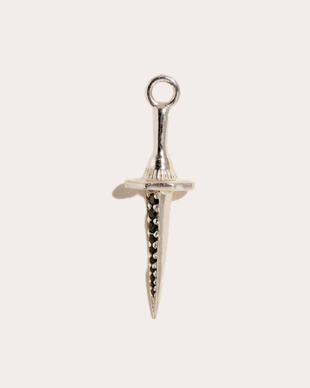 Sterling Silver & Black Diamond Dagger Pendant
