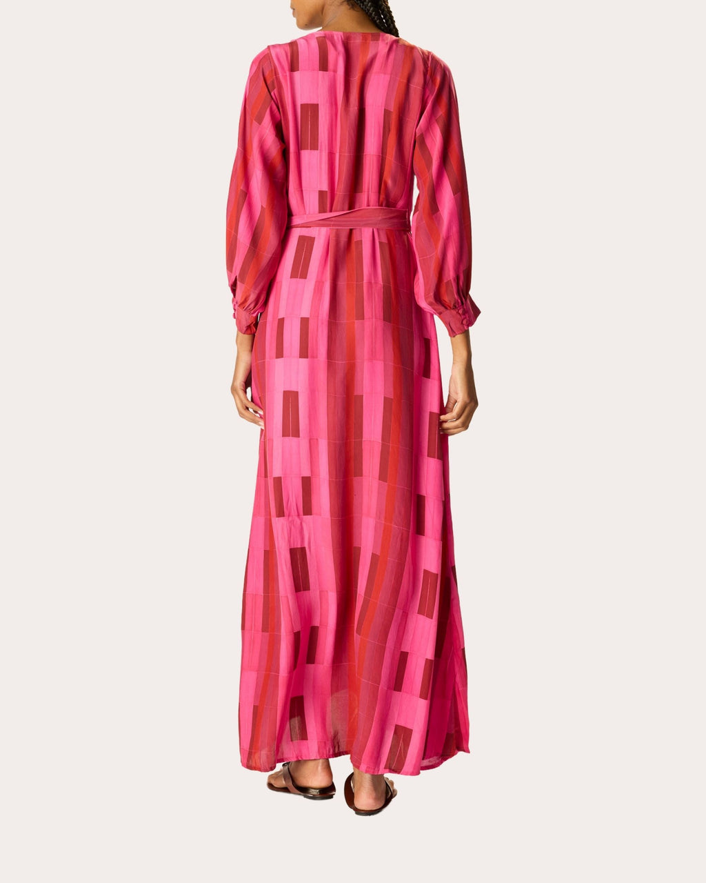 Kate Silk Asymmetric Wrap Maxi Dress