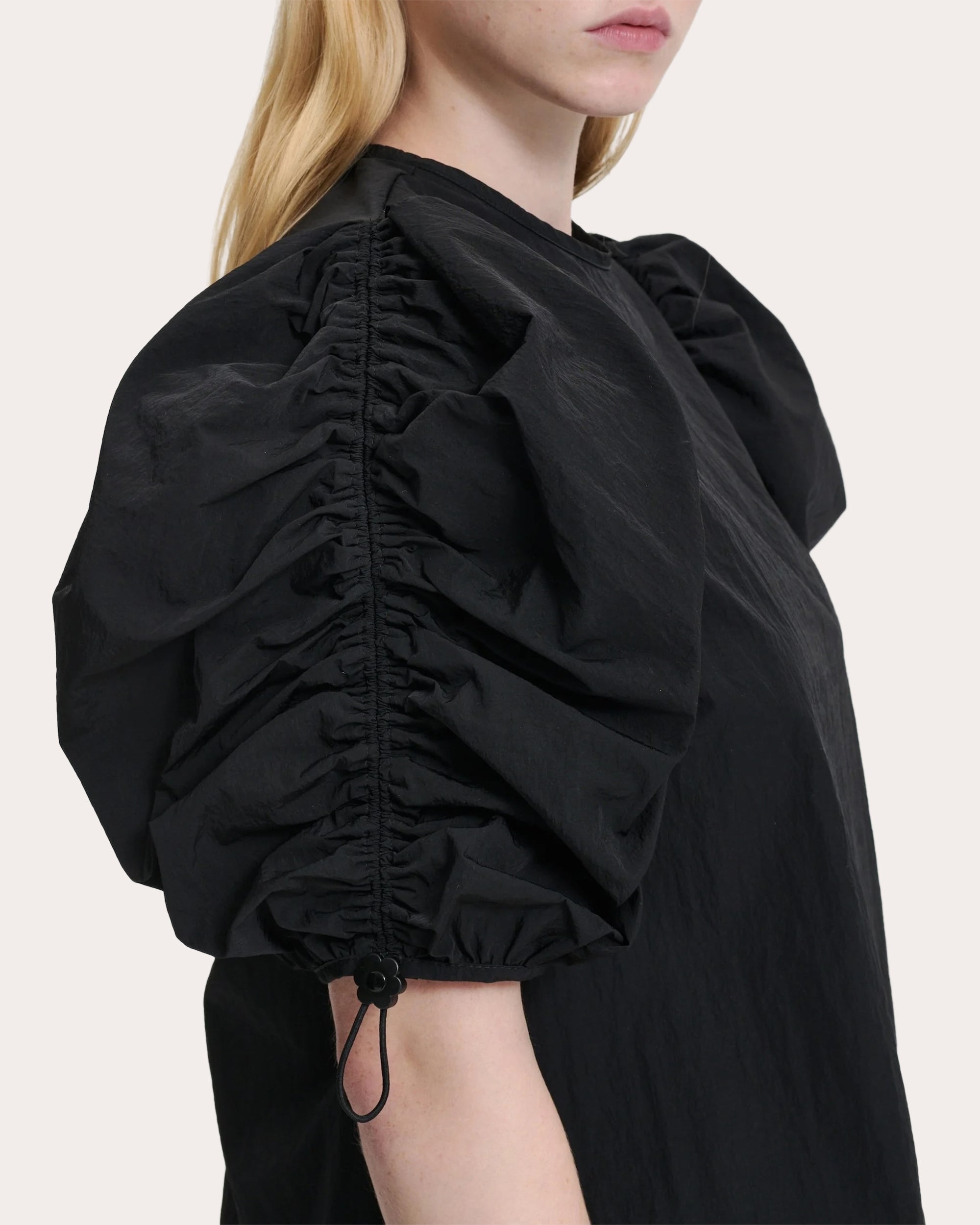 Amari Shirred Crinkled Taffeta Top
