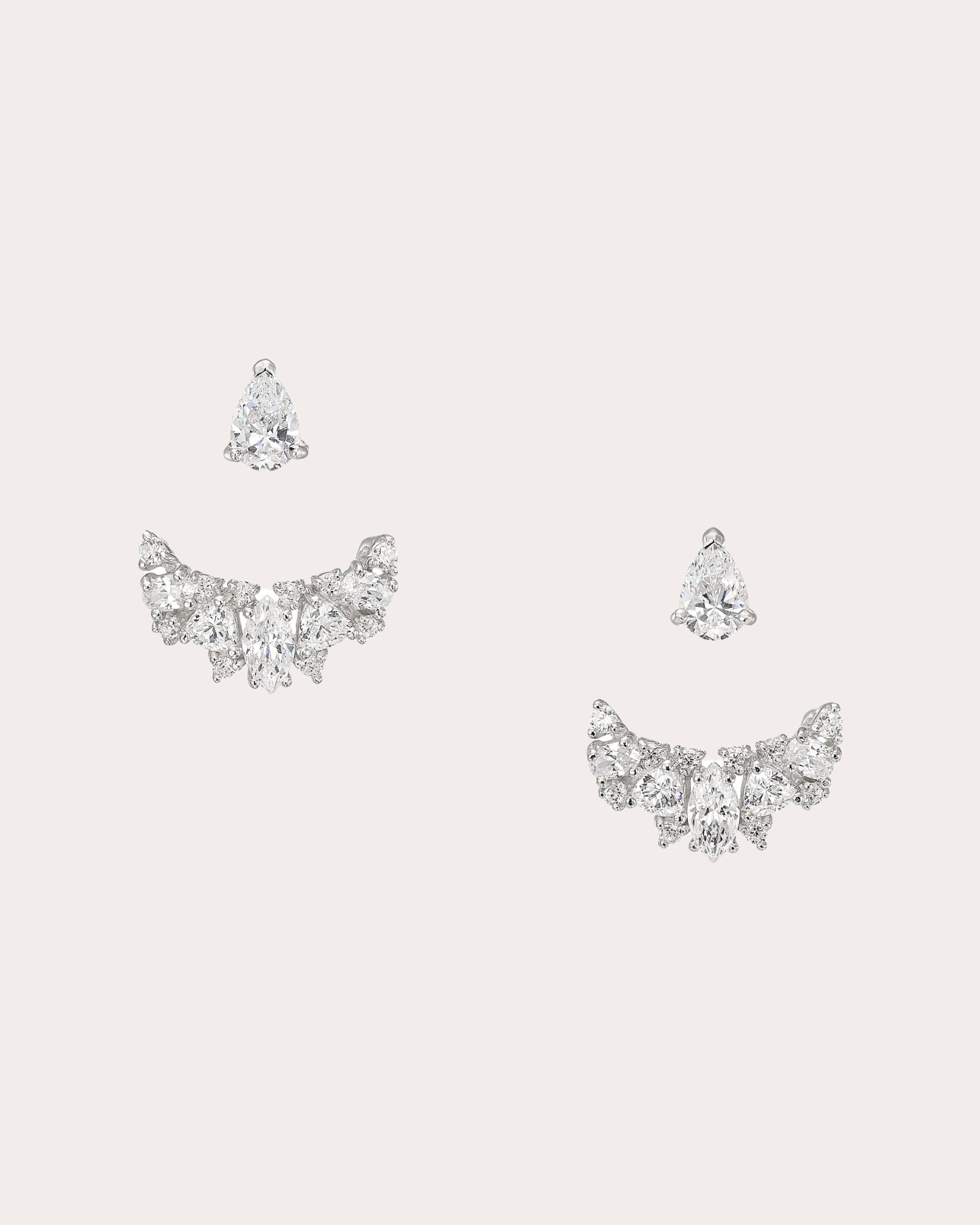 Snowflower 18K Gold and Rhodium Vermeil Lab-Grown Diamond Ear Jackets