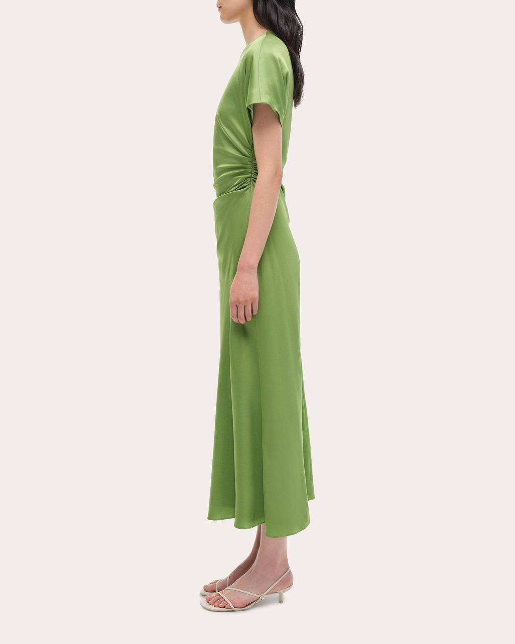Marabella Satin Draped Midi Dress