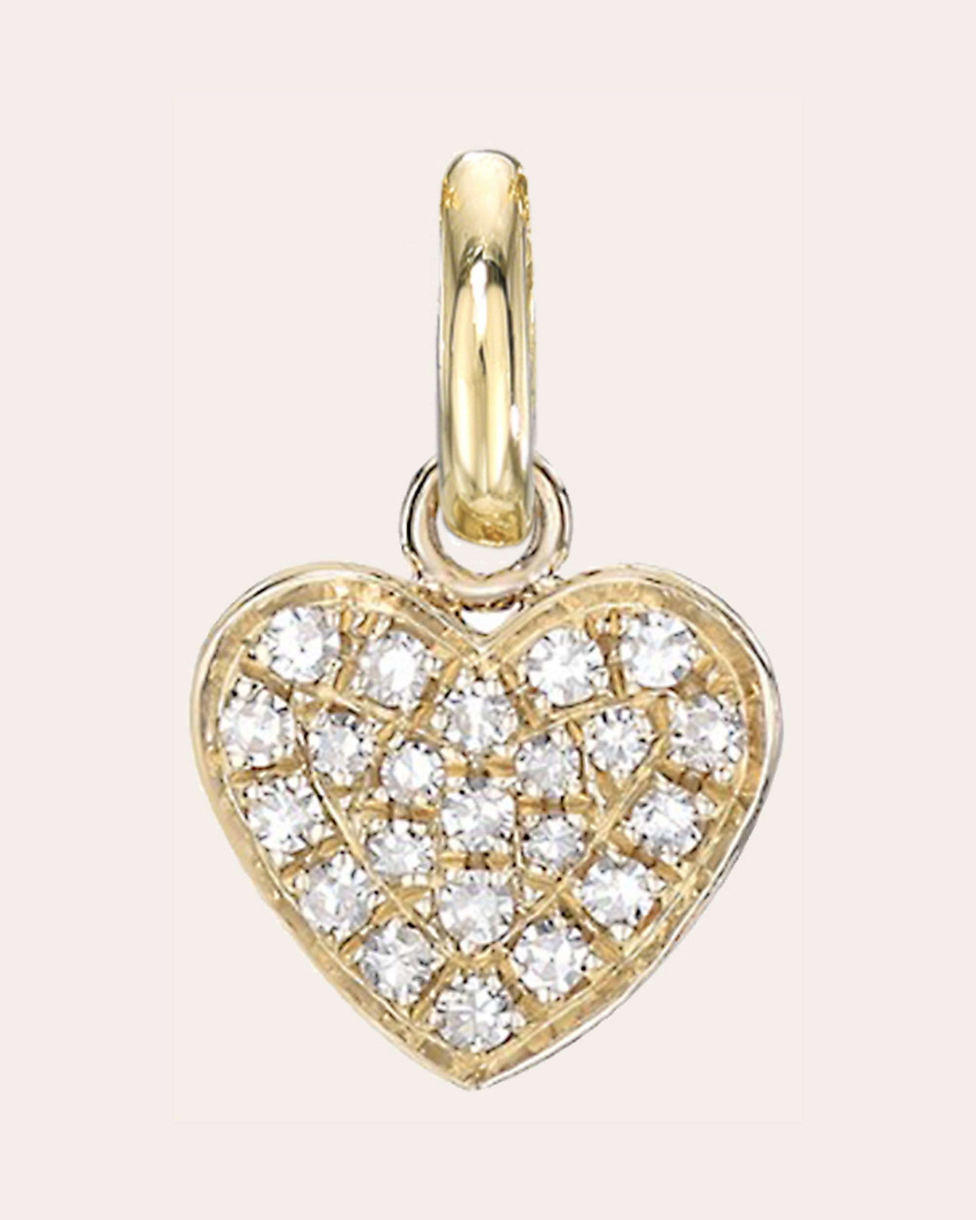 Small 14K Gold Diamond Heart Pendant