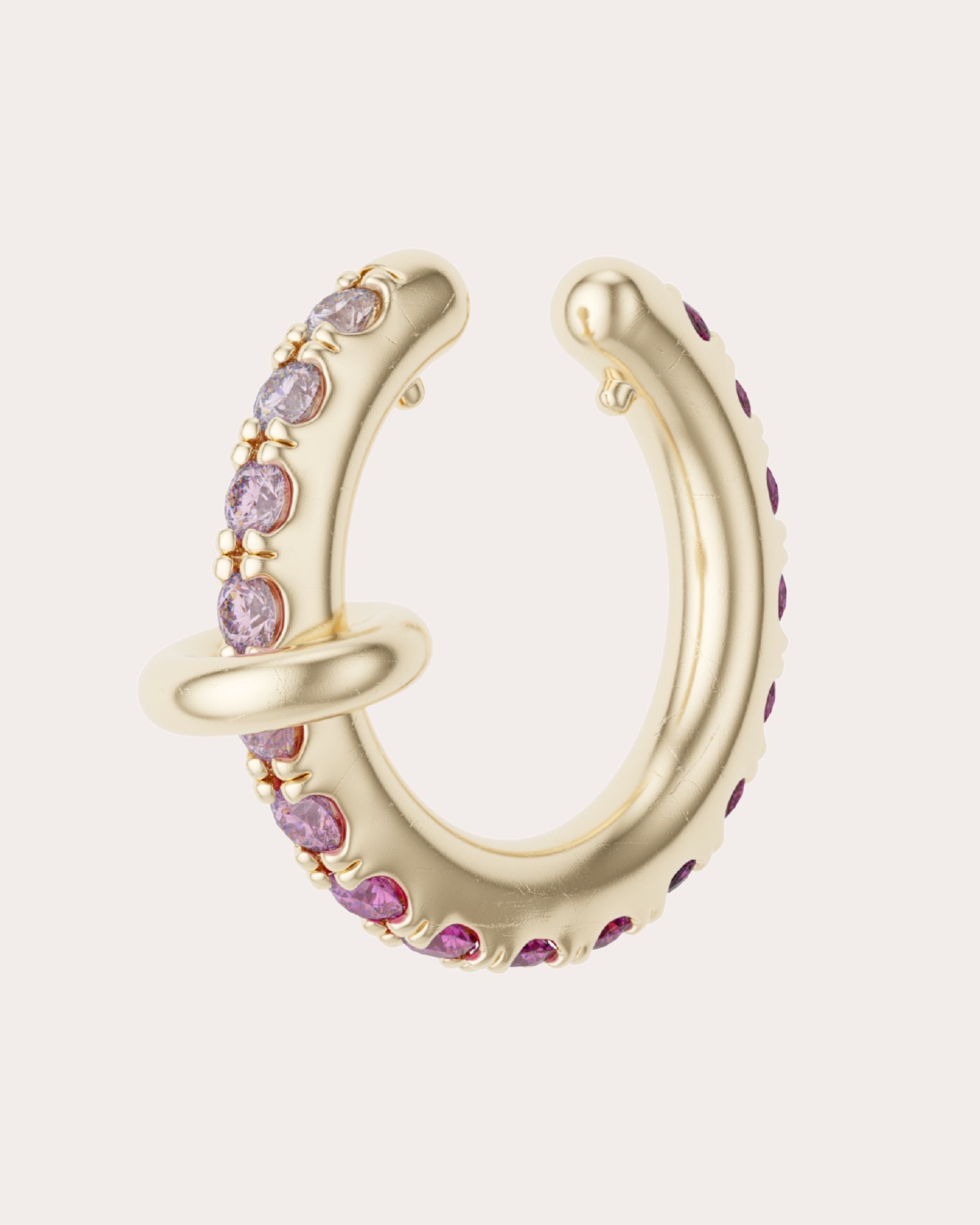 Elara 18K Gold Ombré Pink Sapphire Single Ear Cuff