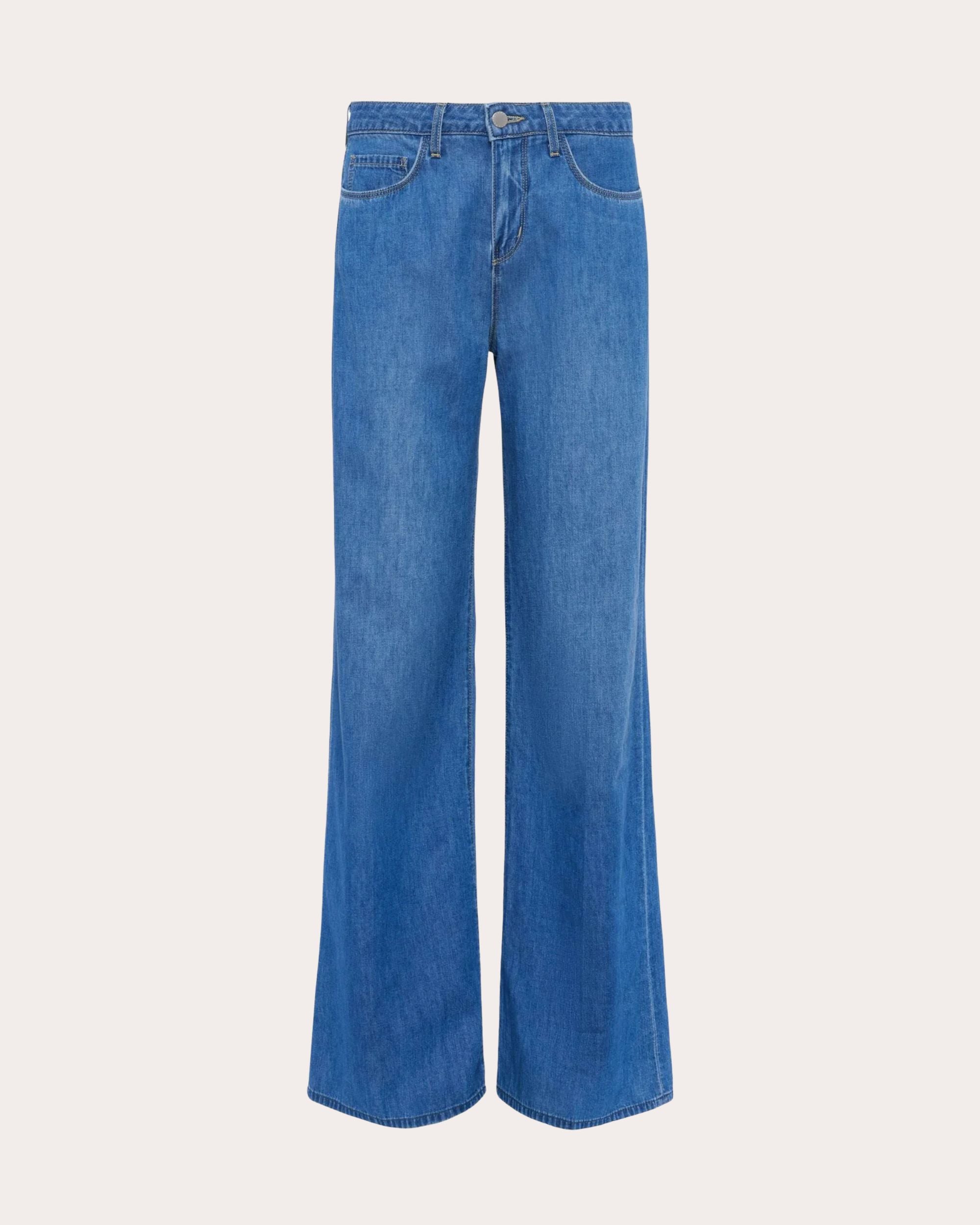 Alicent High-Rise Cropped Cotton Wide-Leg Jeans