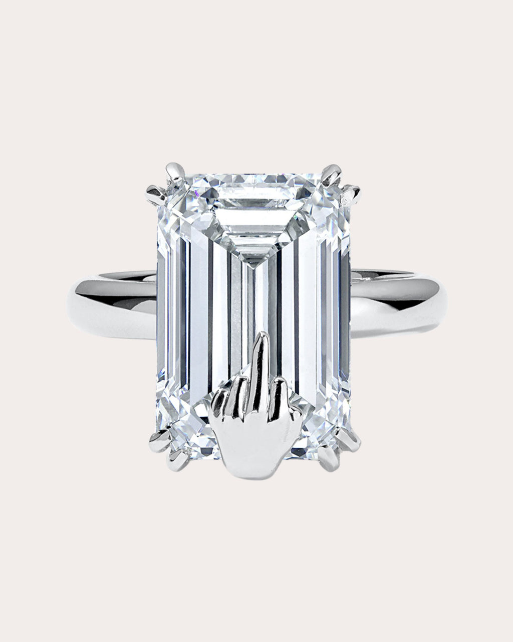 Middle Finger Platinum Lab-Grown Diamond Ring