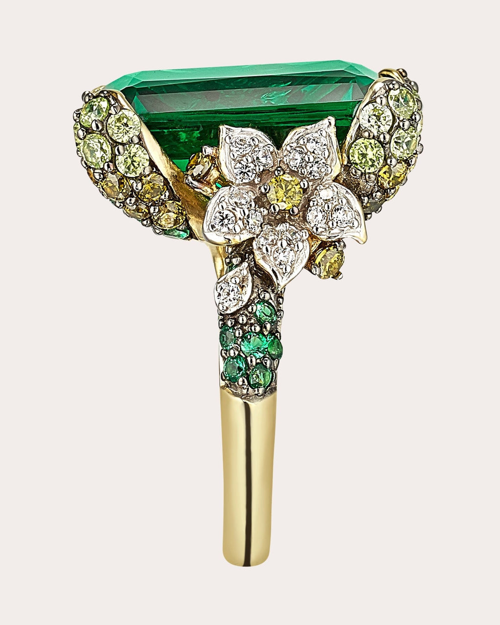 Cinderella 18K Gold and Rhodium Vermeil Lab-Grown Multi-Stone Ring
