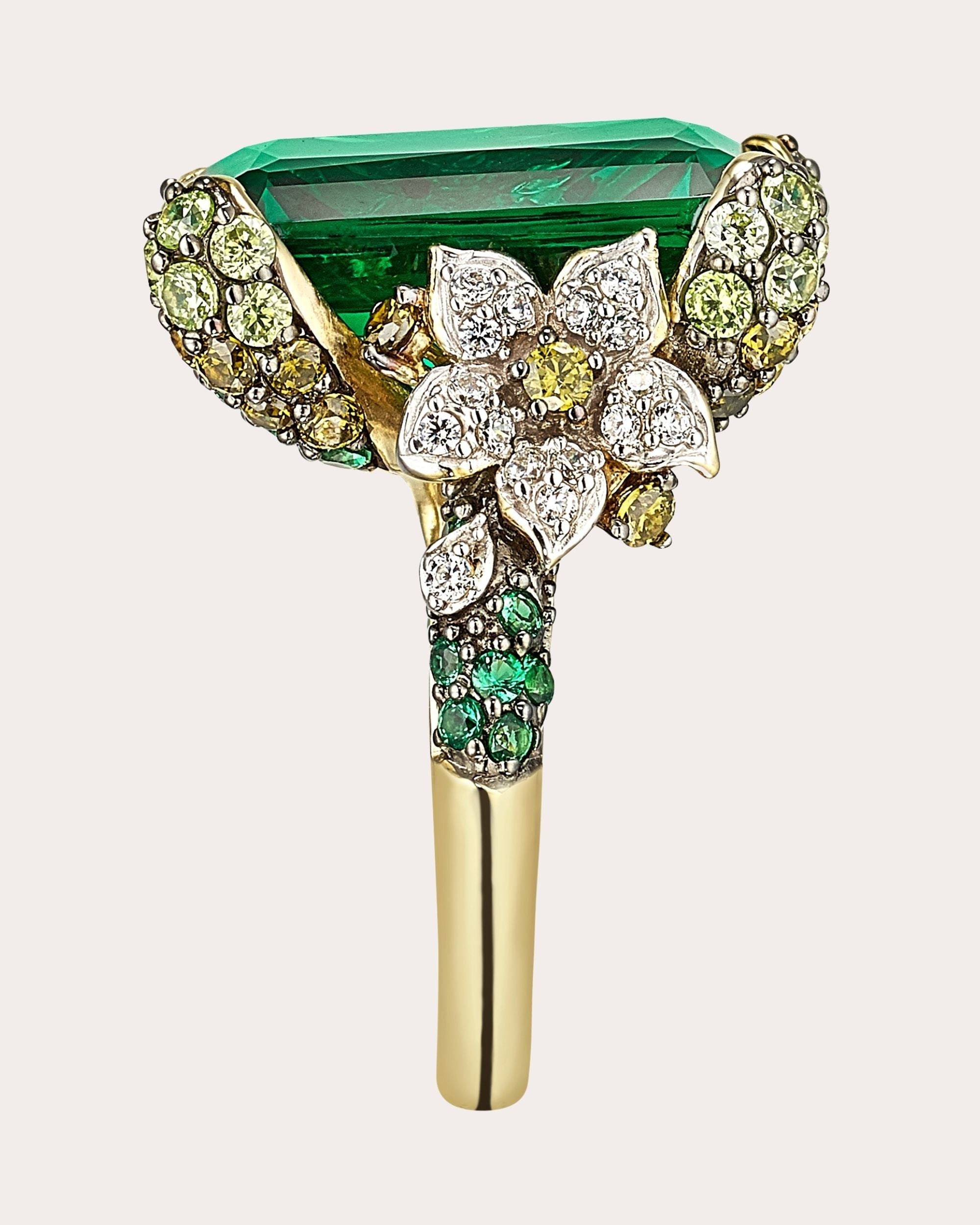 Cinderella 18K Gold and Rhodium Vermeil Lab-Grown Multi-Stone Ring