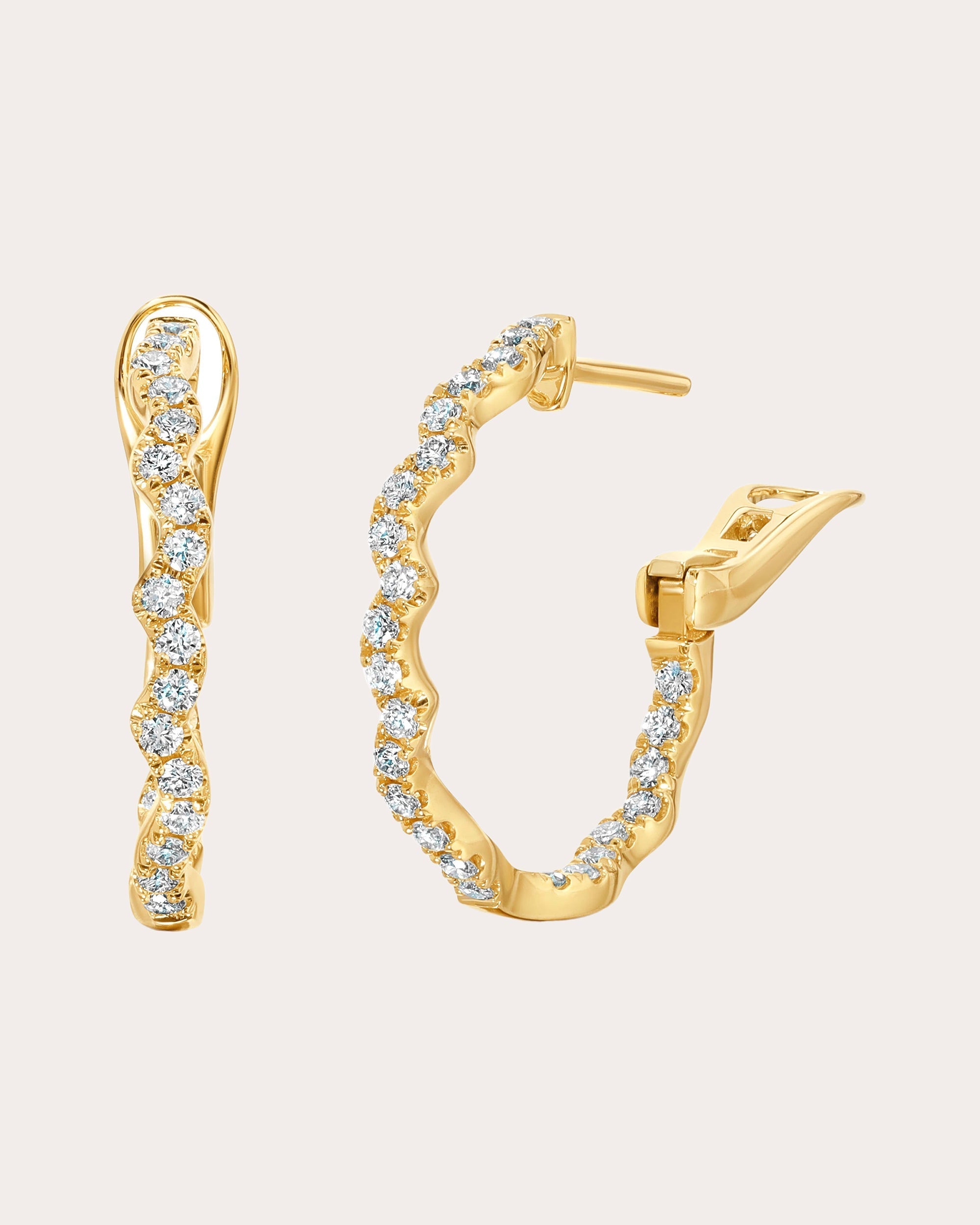 Rio 18K Gold Diamond Hoop Earrings