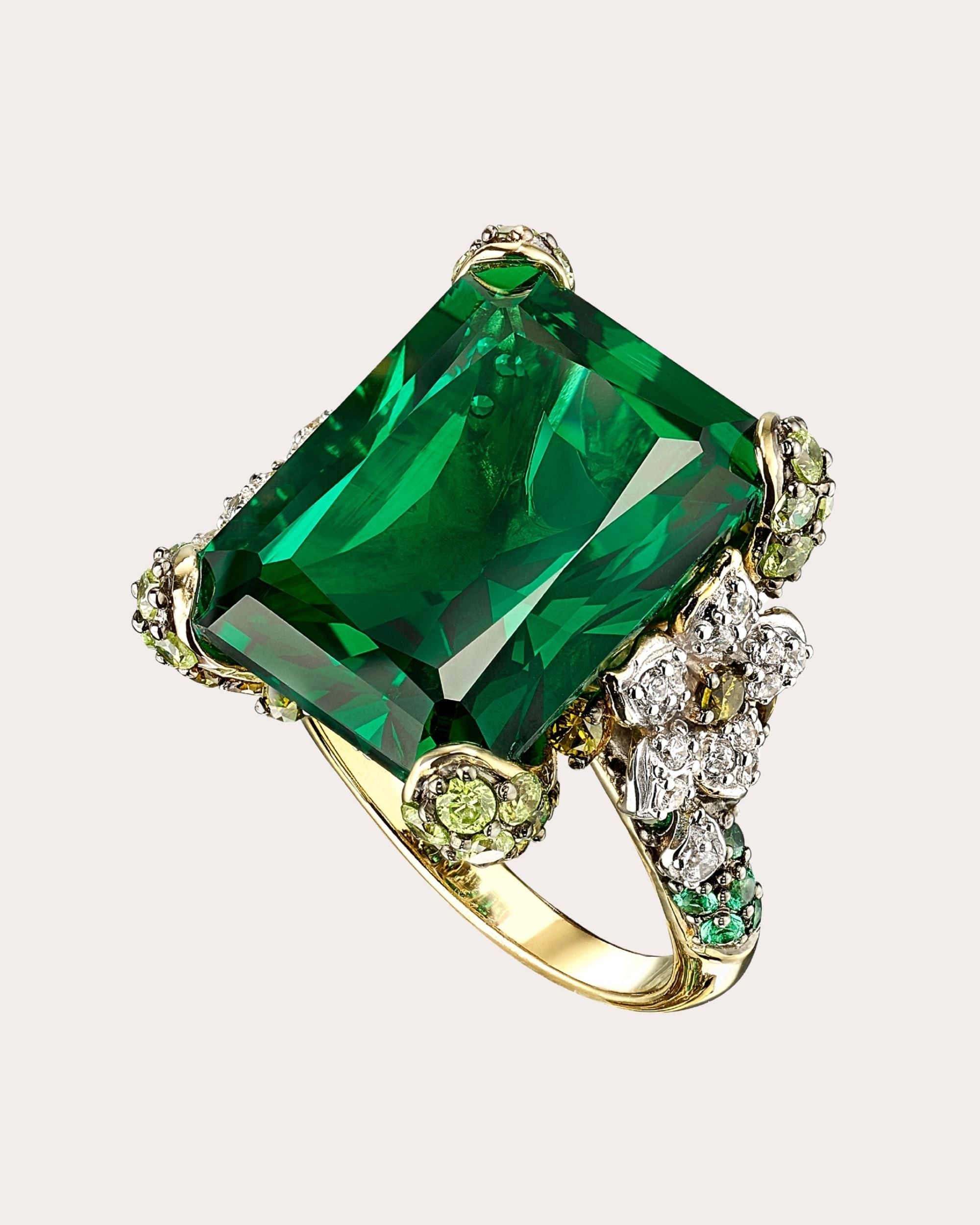 Cinderella 18K Gold and Rhodium Vermeil Lab-Grown Multi-Stone Ring