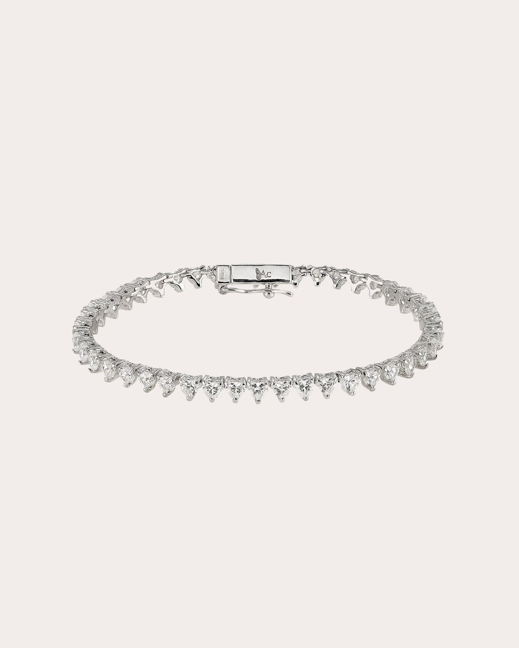18K Gold and Rhodium Vermeil Lab-Grown Diamond Eternity Heart Bracelet